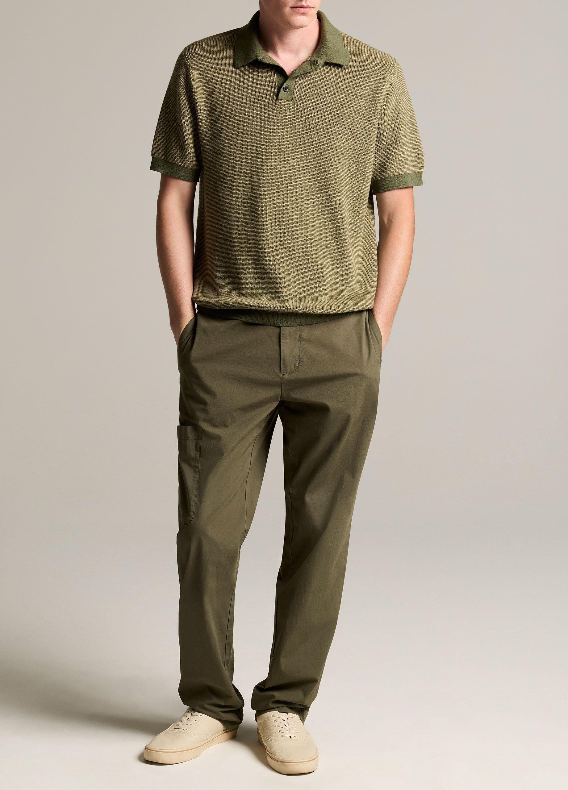 Colorblock Feed-Stripe Cotton-Cashmere Polo Sweater image number 3