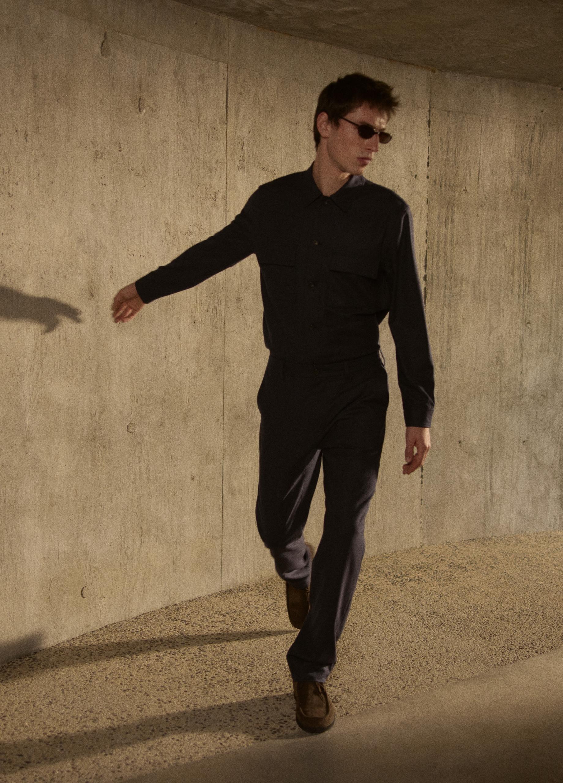 Italian Twill Tailored Shirt Jacket image number 5