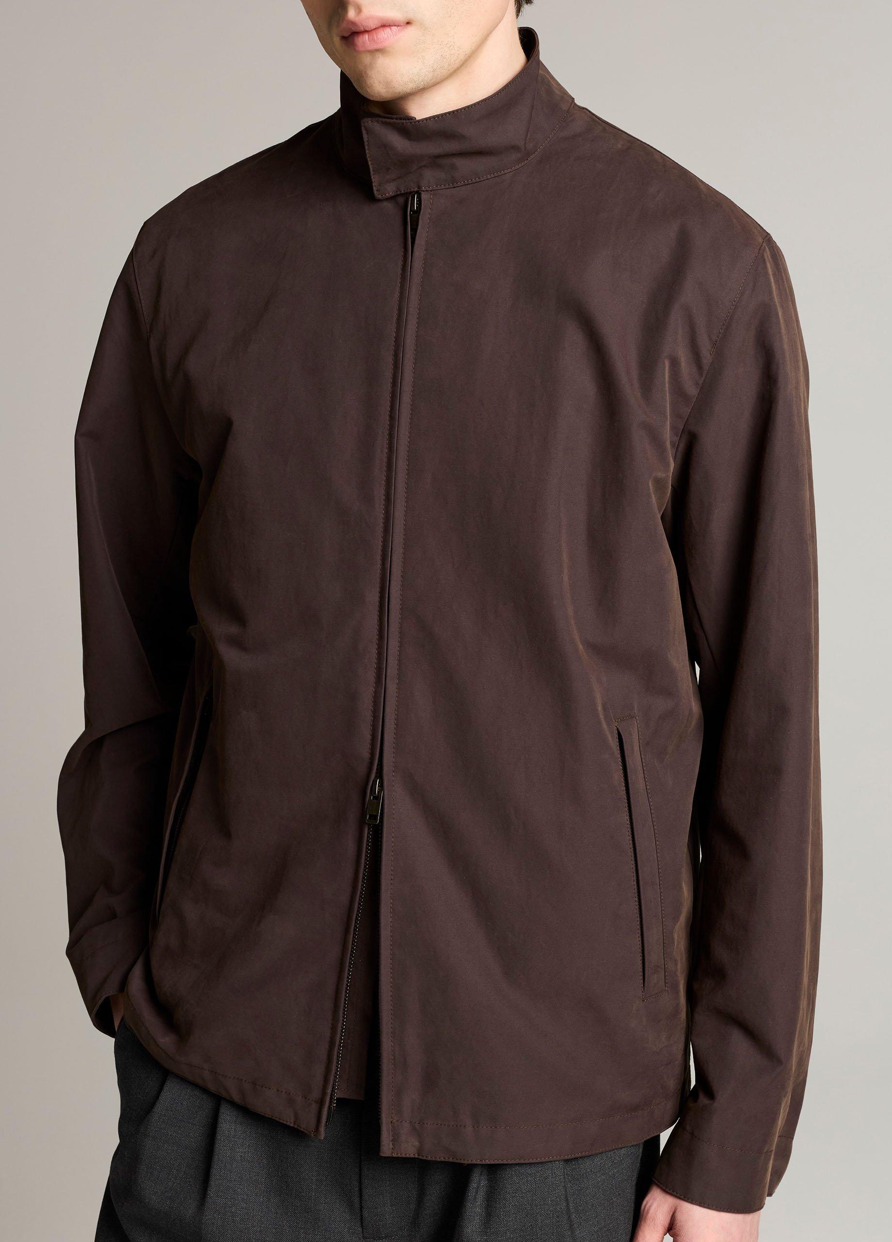 Cotton-Nylon Band-Collar Windbreaker image number 1