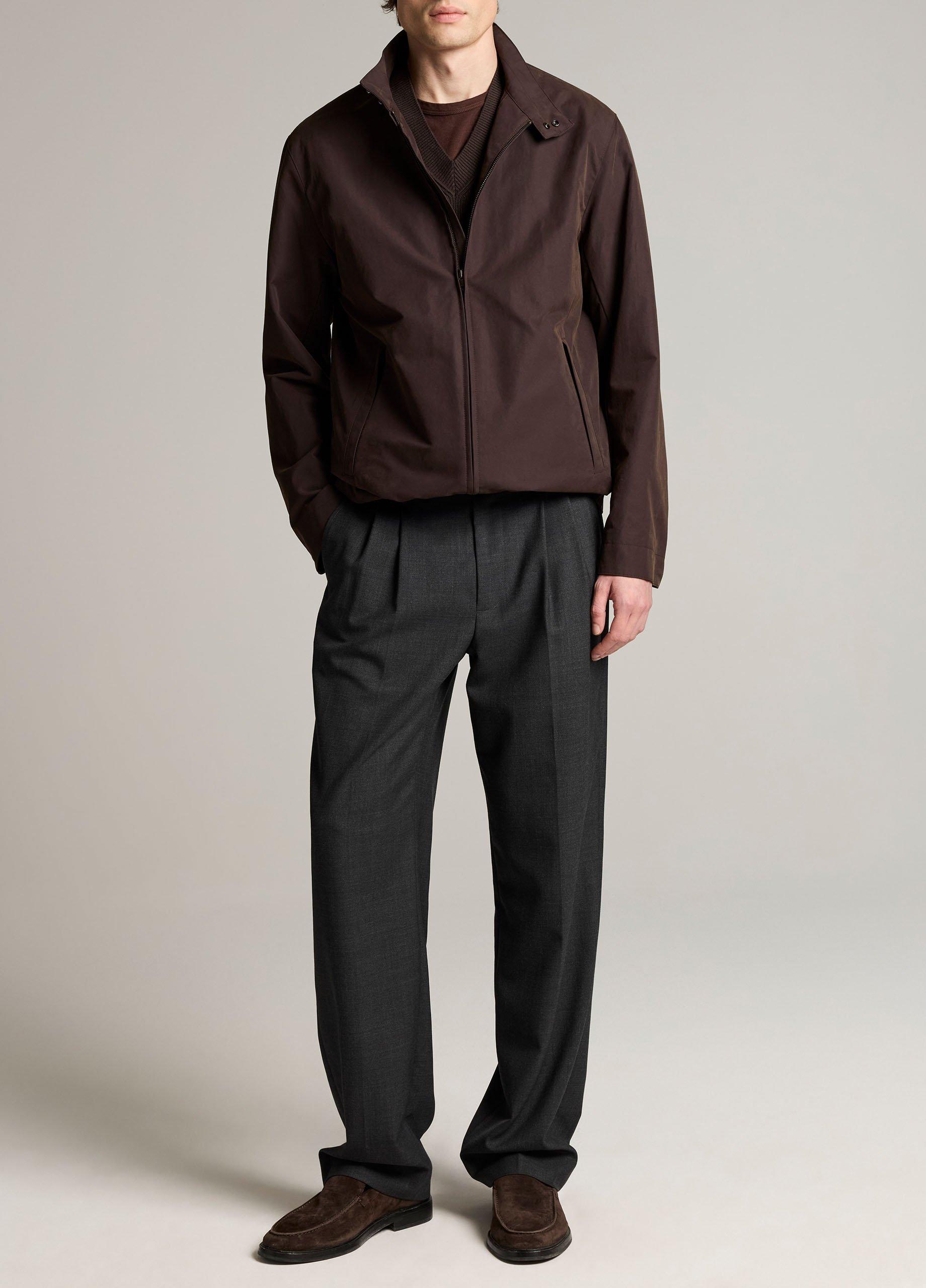 Cotton-Nylon Band-Collar Windbreaker image number 3