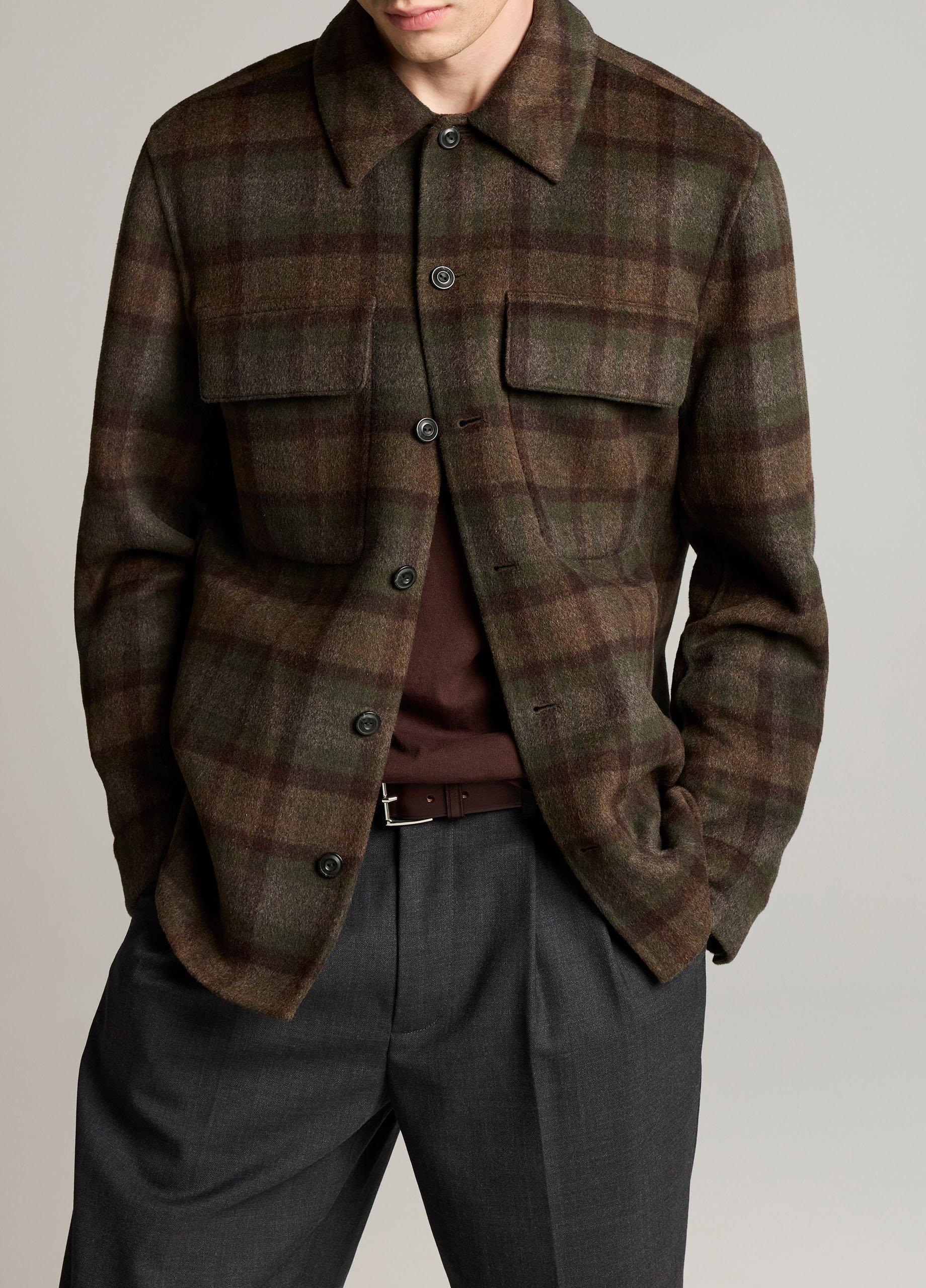 Plaid Splittable Wool-Blend Shirt Jacket image number 0