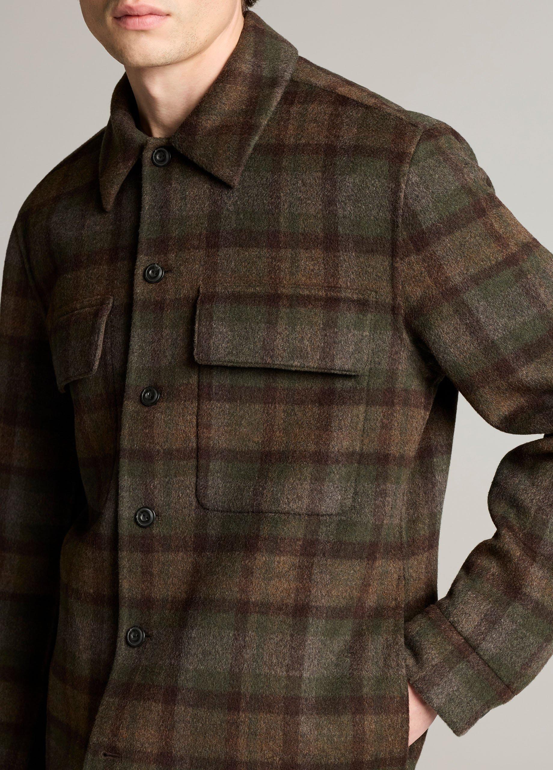 Plaid Splittable Wool-Blend Shirt Jacket image number 1