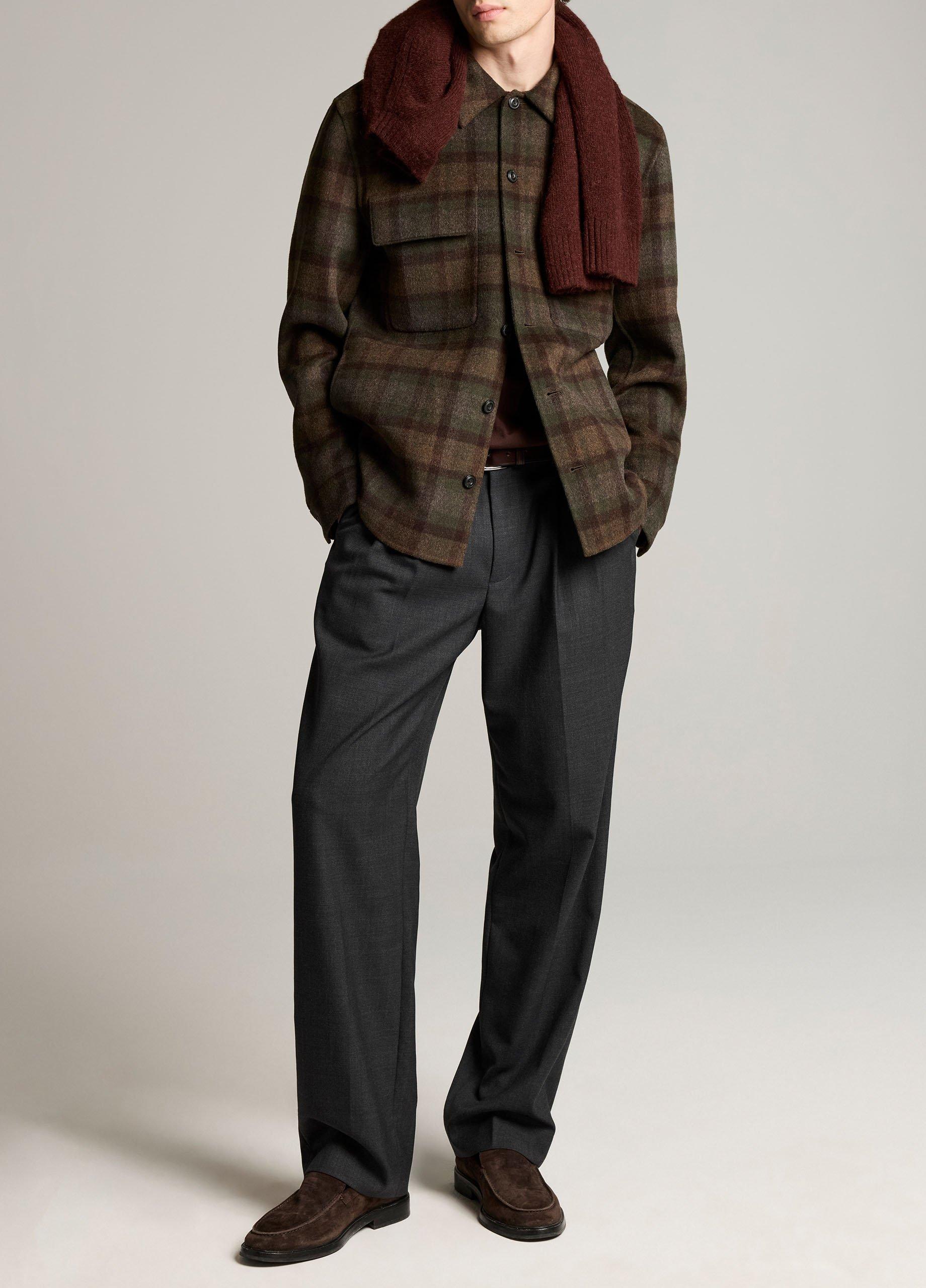Plaid Splittable Wool-Blend Shirt Jacket image number 3
