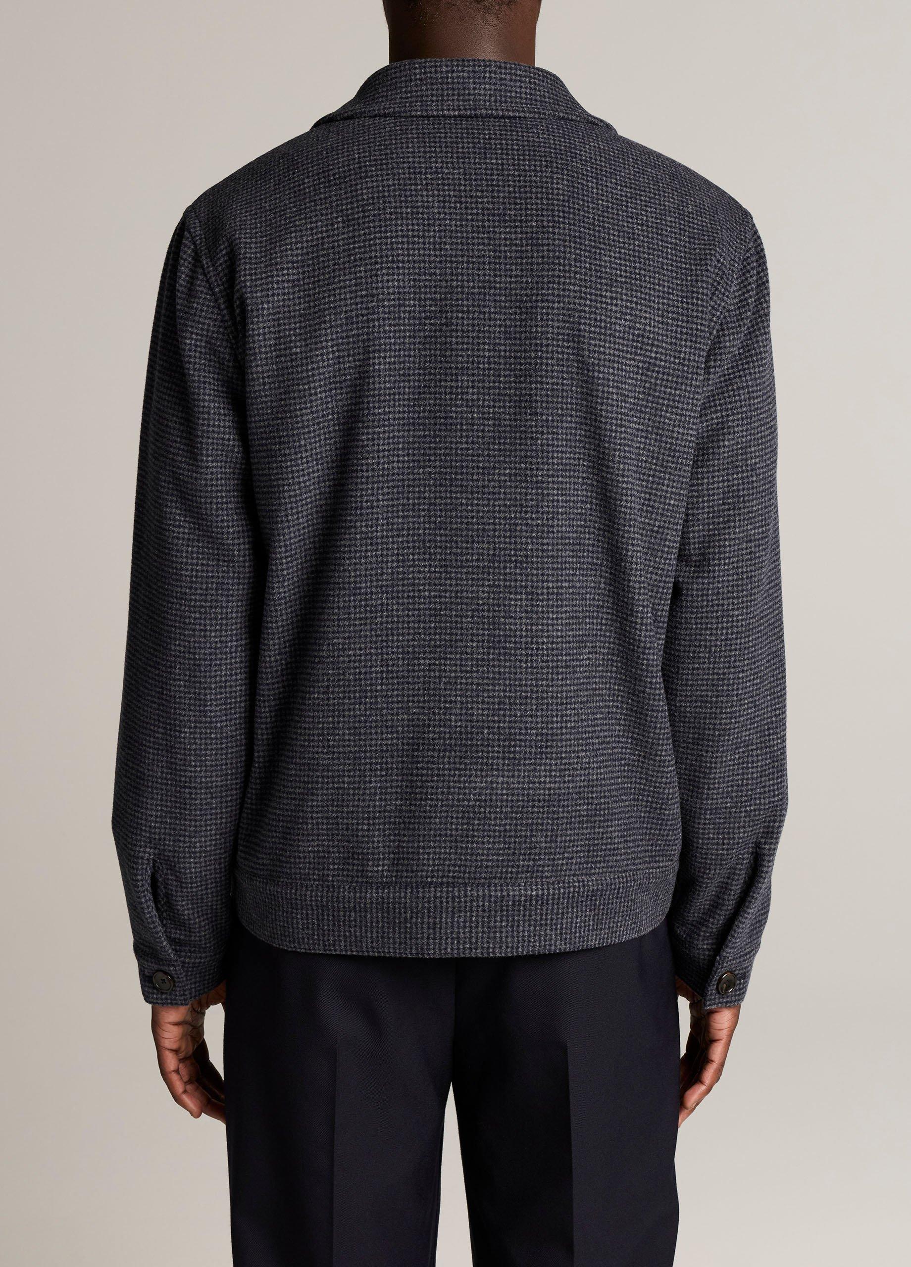 Houndstooth Brushed Wool-Blend Bomber Jacket image number 2