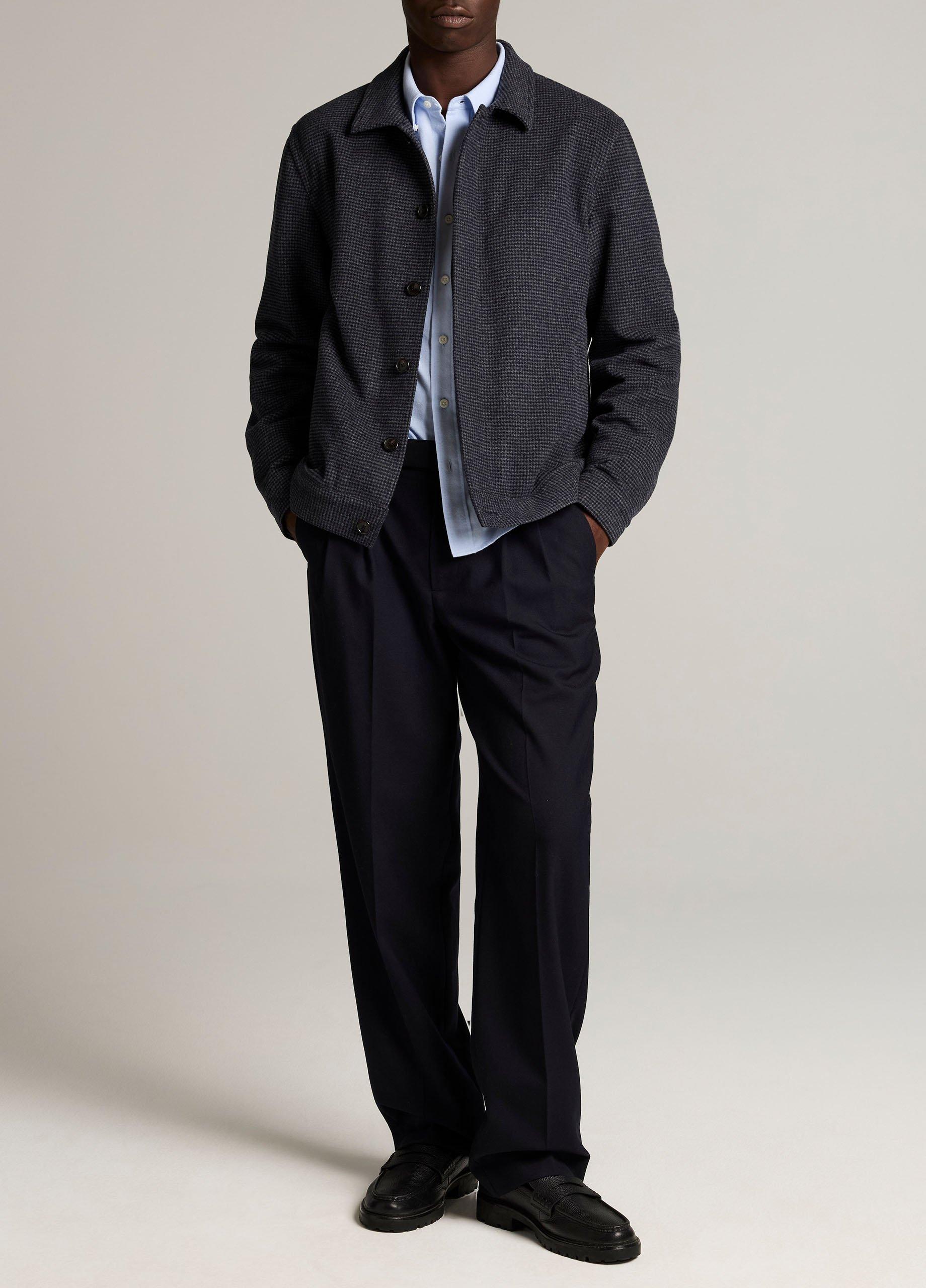 Houndstooth Brushed Wool-Blend Bomber Jacket image number 3