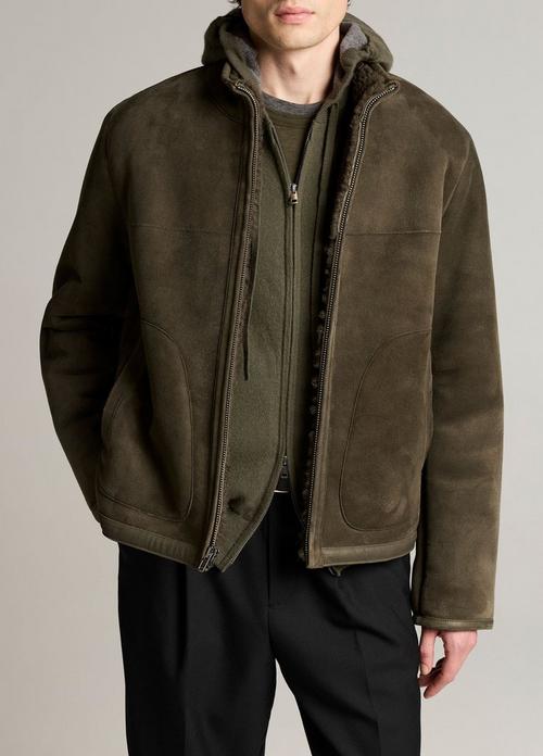 Shearling Funnel-Neck Jacket