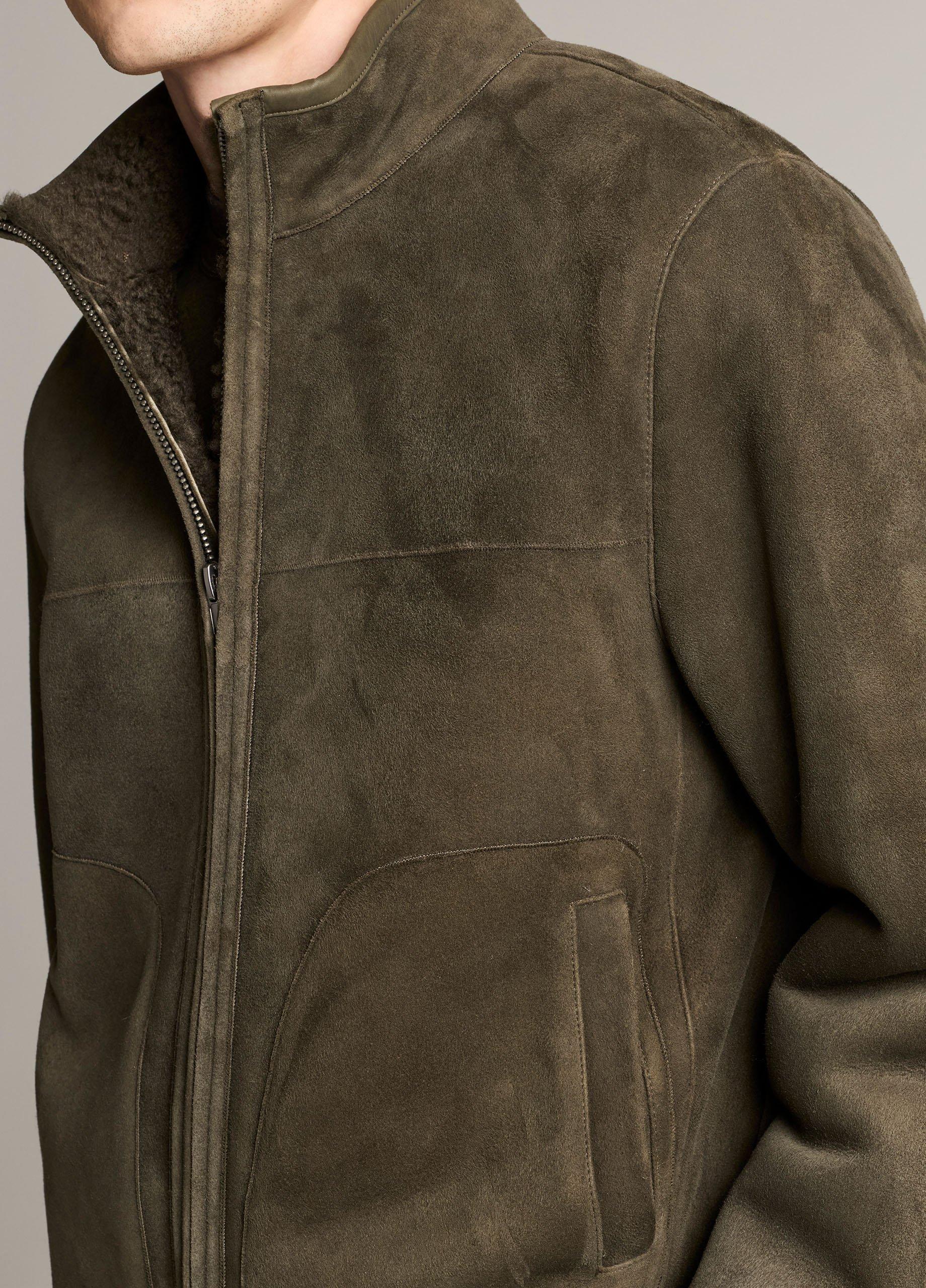 Shearling Funnel-Neck Jacket image number 1