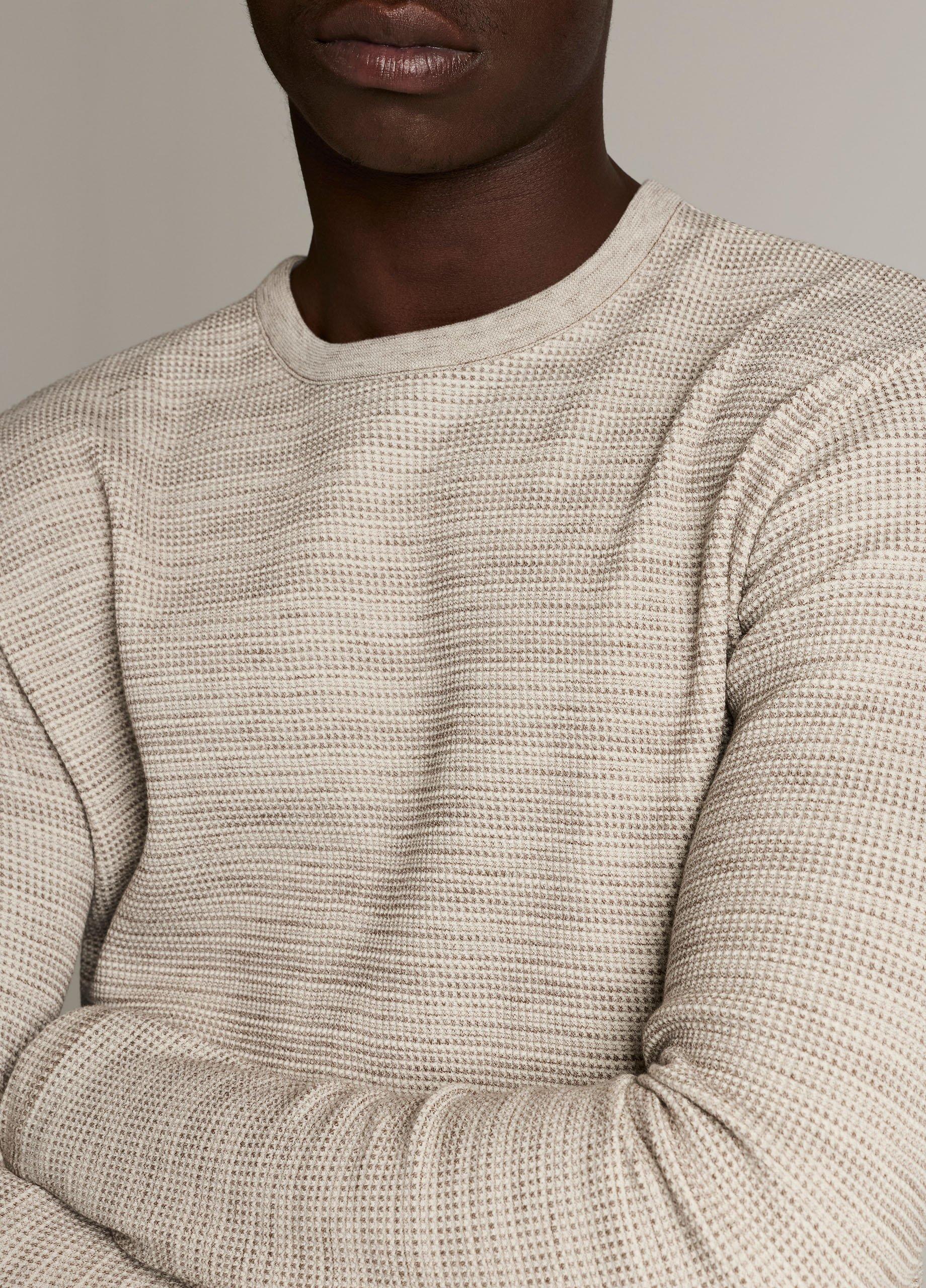 Space-Dye Cotton-Blend Thermal Long-Sleeve T-Shirt image number 1