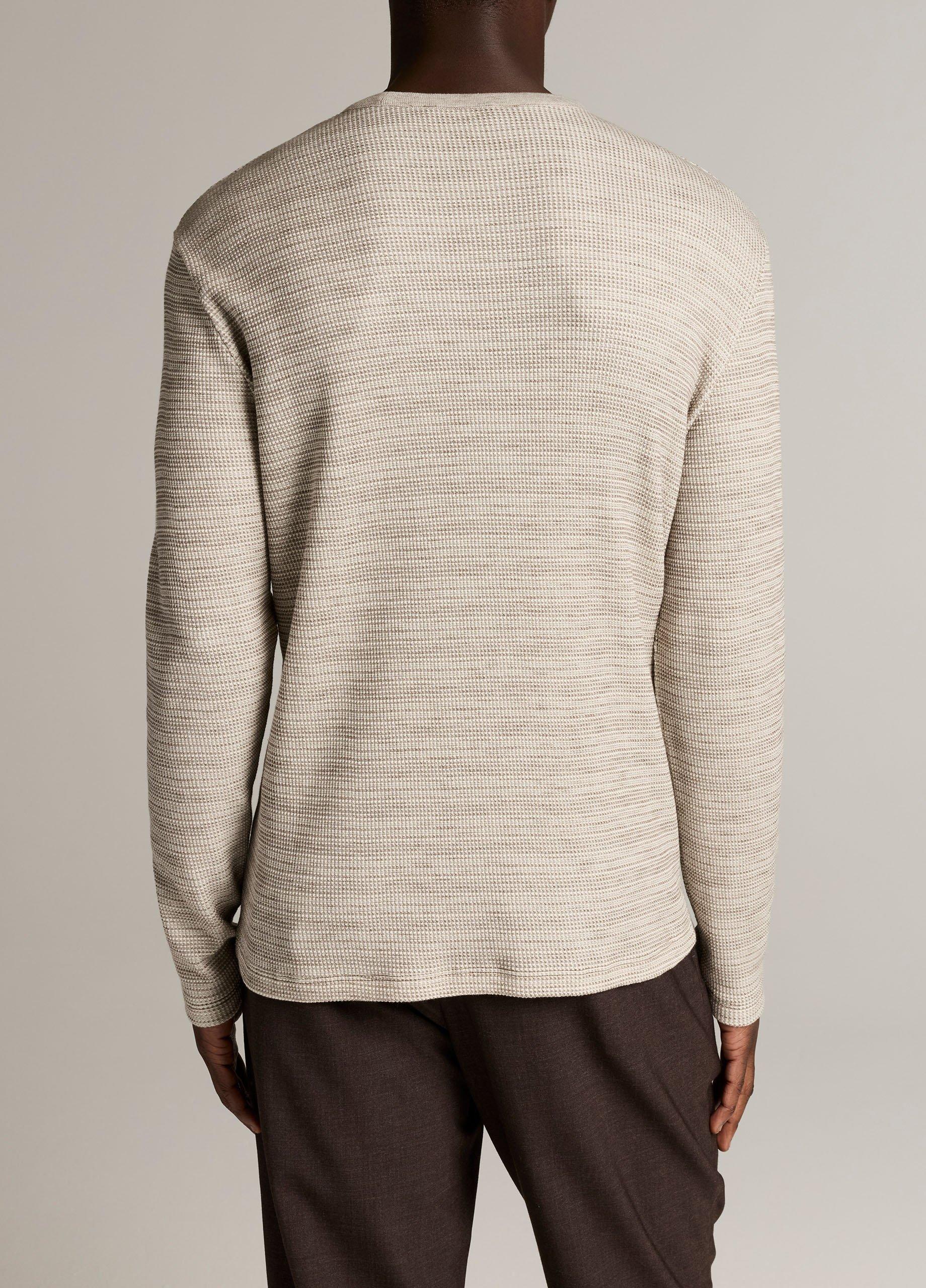 Space-Dye Cotton-Blend Thermal Long-Sleeve T-Shirt image number 2