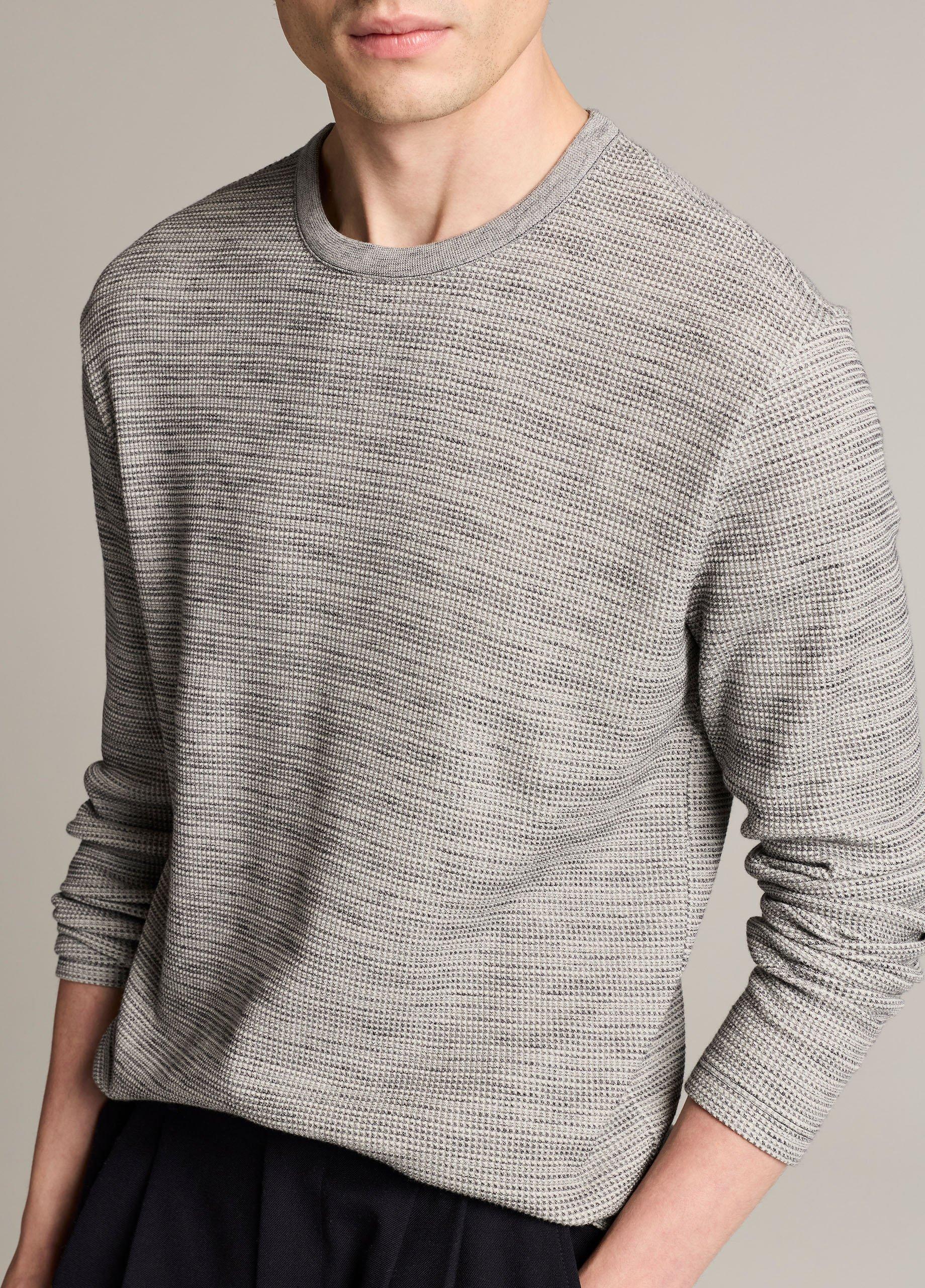 Space-Dye Cotton-Blend Thermal Long-Sleeve T-Shirt image number 1