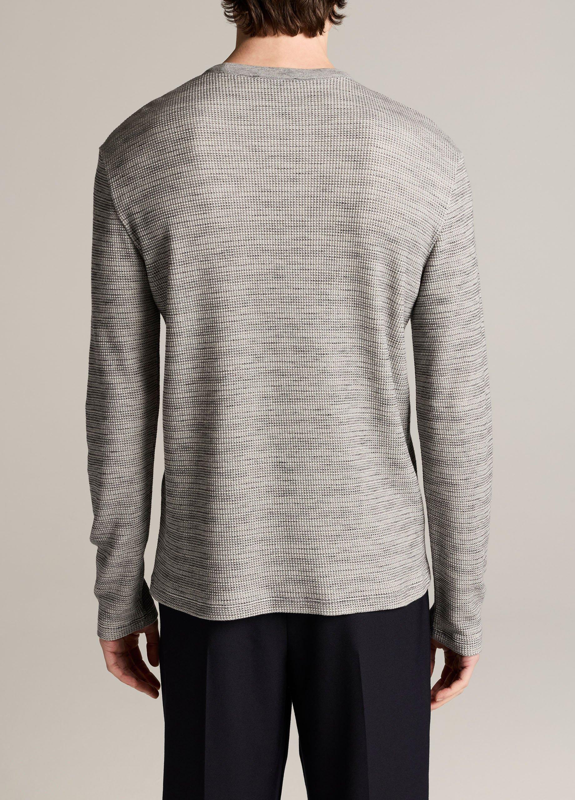 Space-Dye Cotton-Blend Thermal Long-Sleeve T-Shirt image number 2