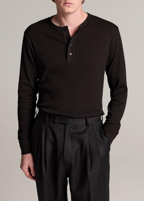 Ribbed Cotton Henley