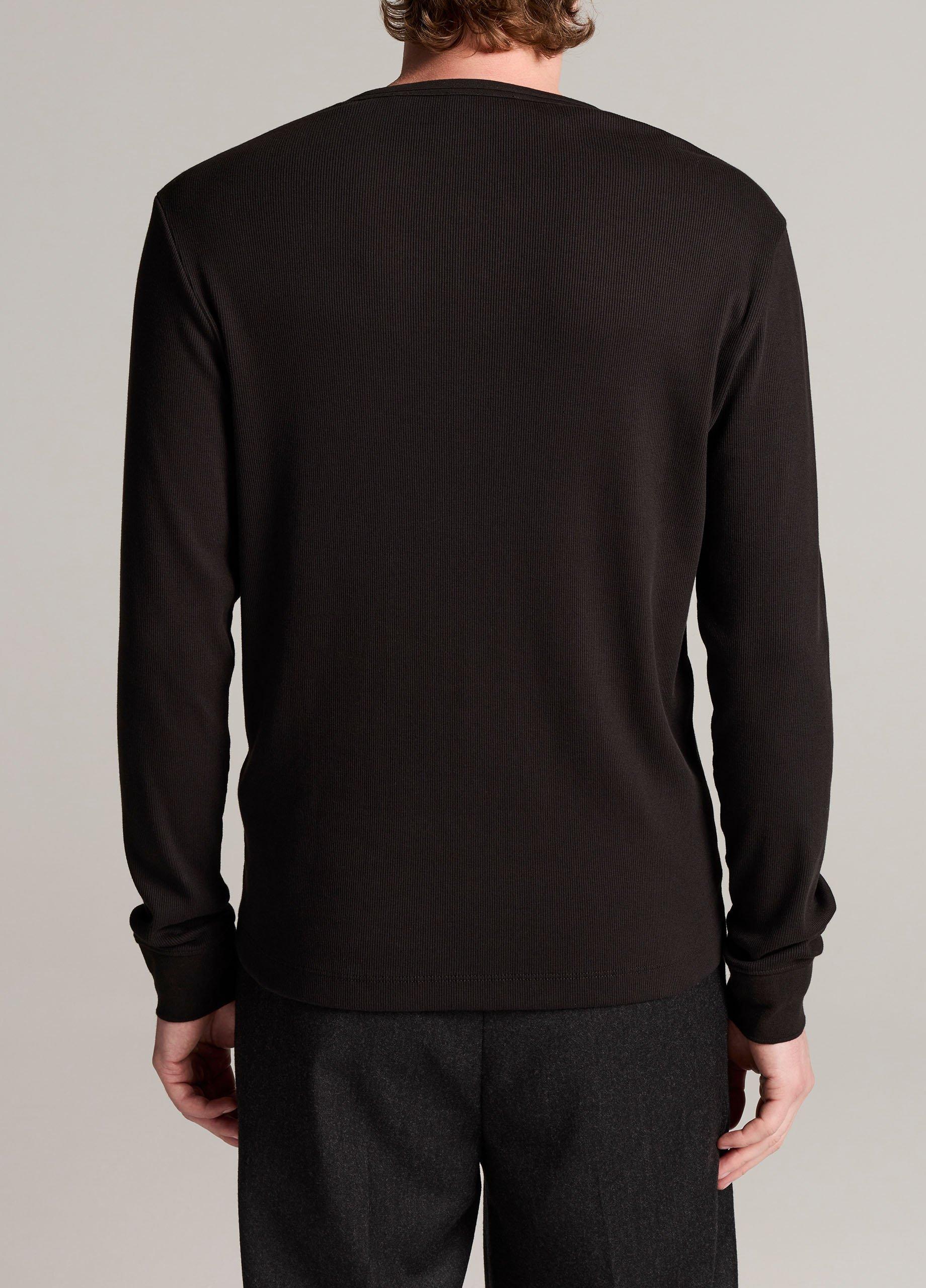 Ribbed Cotton Henley image number 2