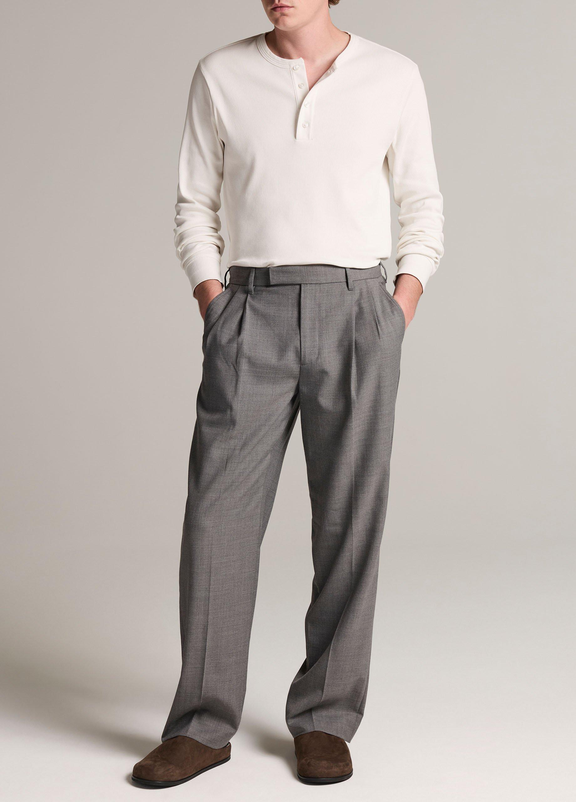 Ribbed Cotton Henley image number 3
