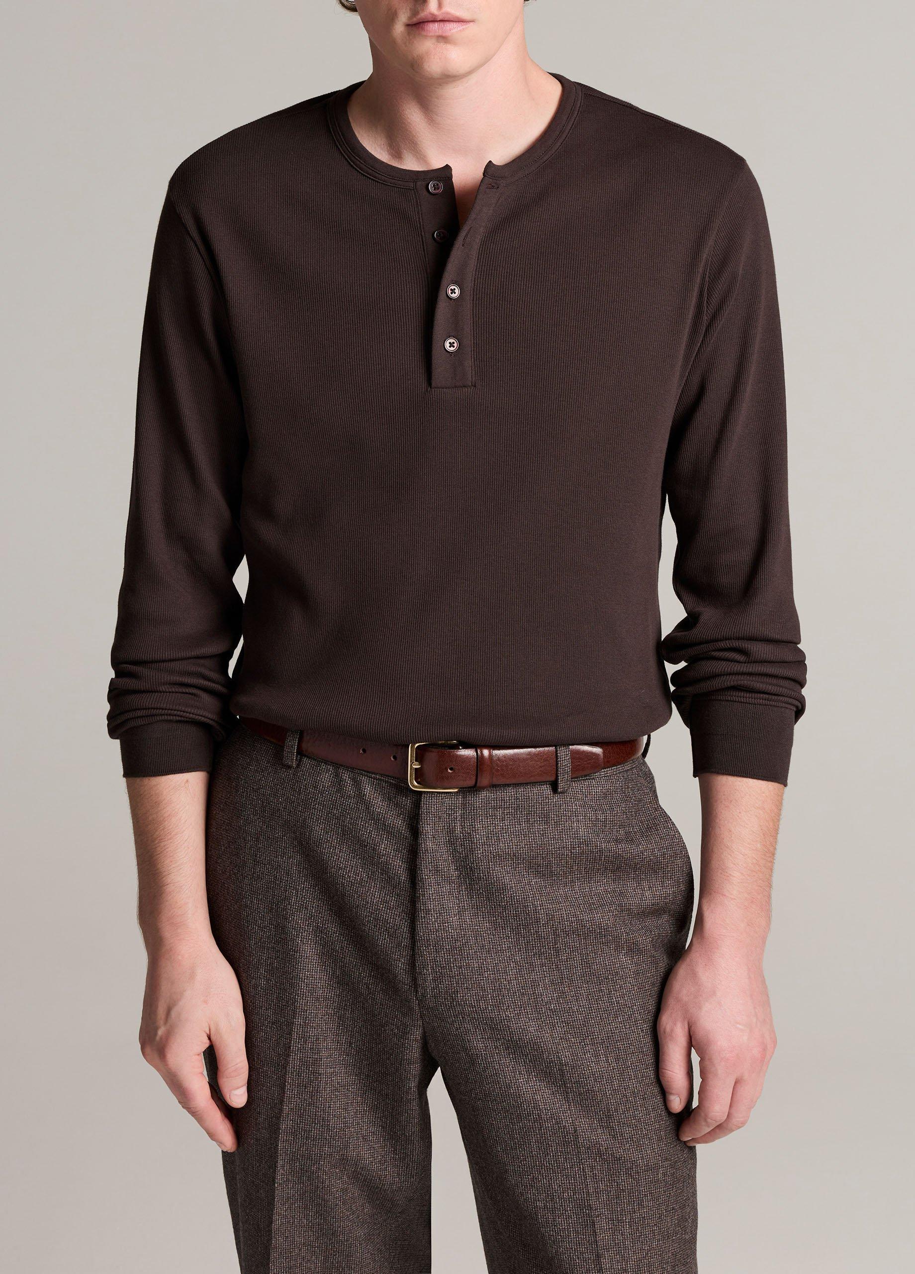 Ribbed Cotton Henley image number 0