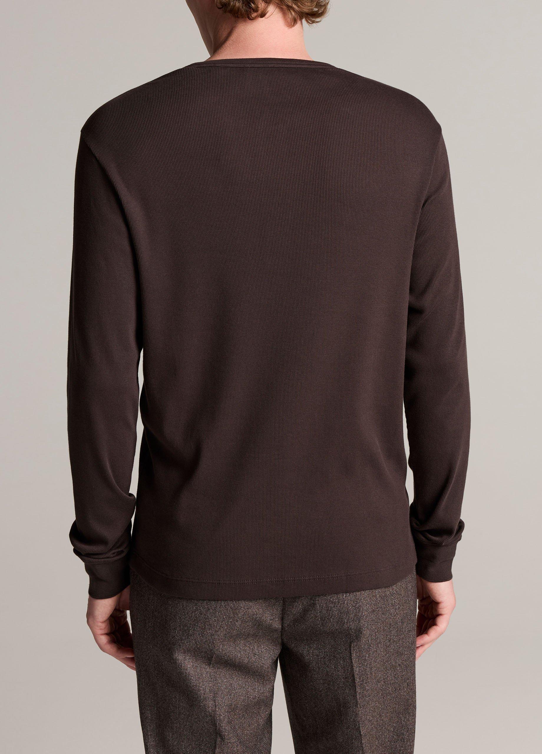 Ribbed Cotton Henley image number 2