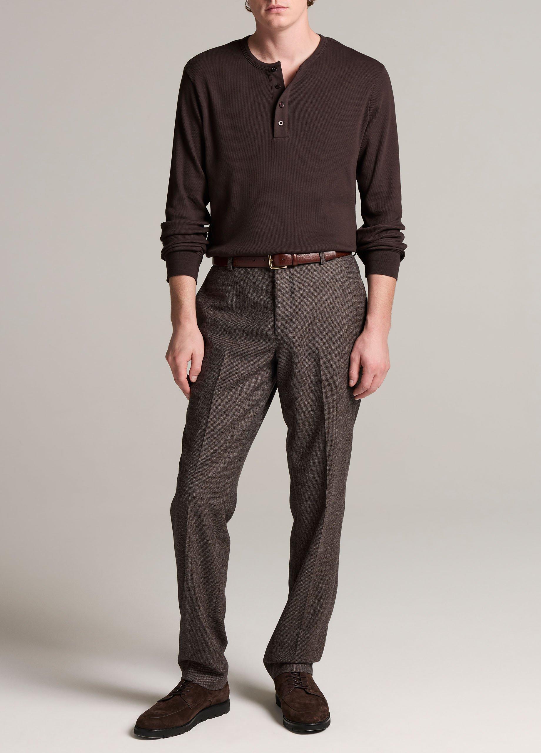 Ribbed Cotton Henley image number 3
