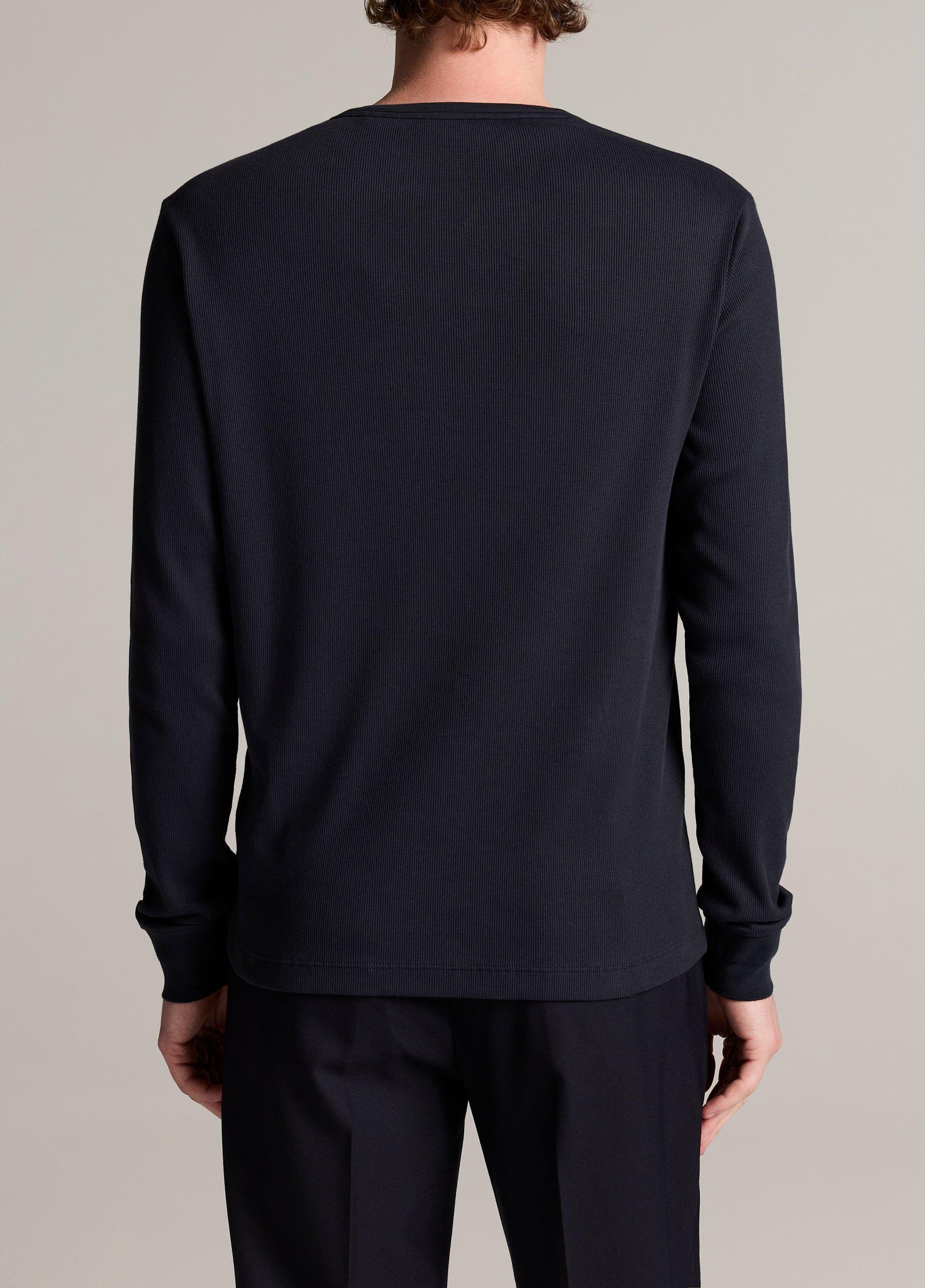 Ribbed Cotton Henley image number 2