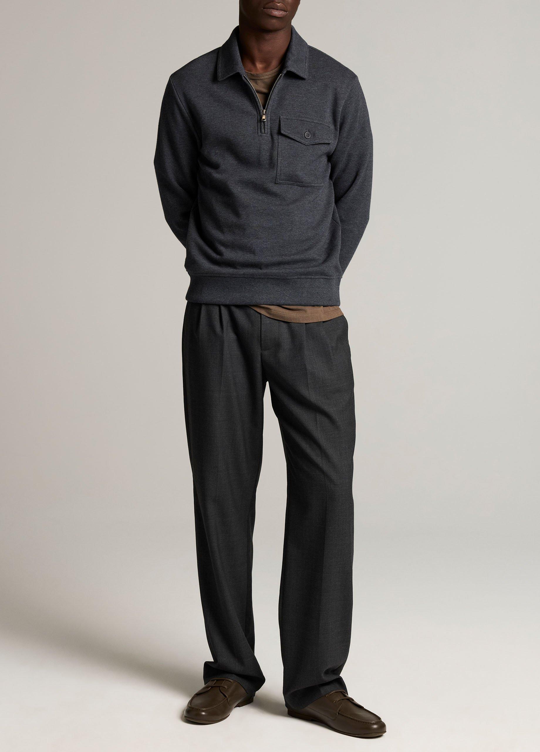 Double-Knit Piqu&eacute; Zip Polo Pullover image number 3