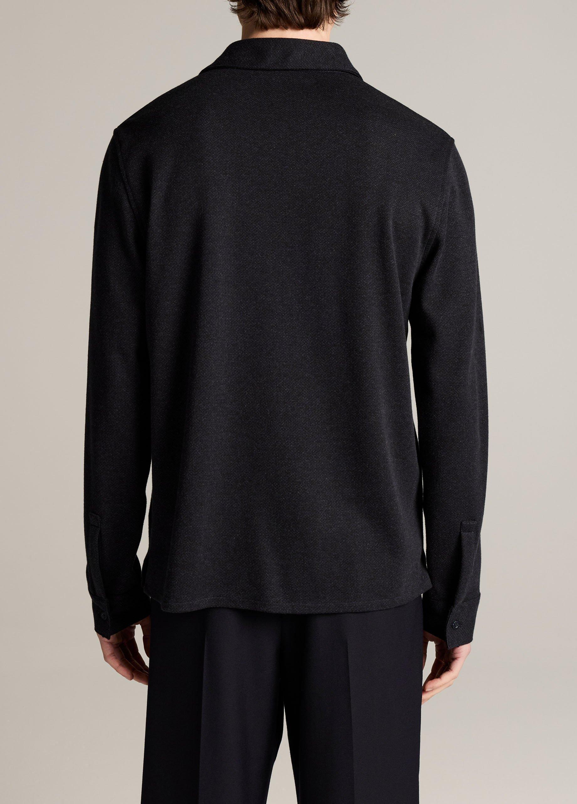 Herringbone Cotton-Blend Button-Front Shirt image number 2