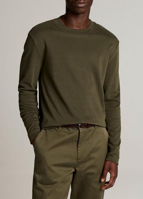 Peached-Face Cotton Jersey Long-Sleeve T-Shirt