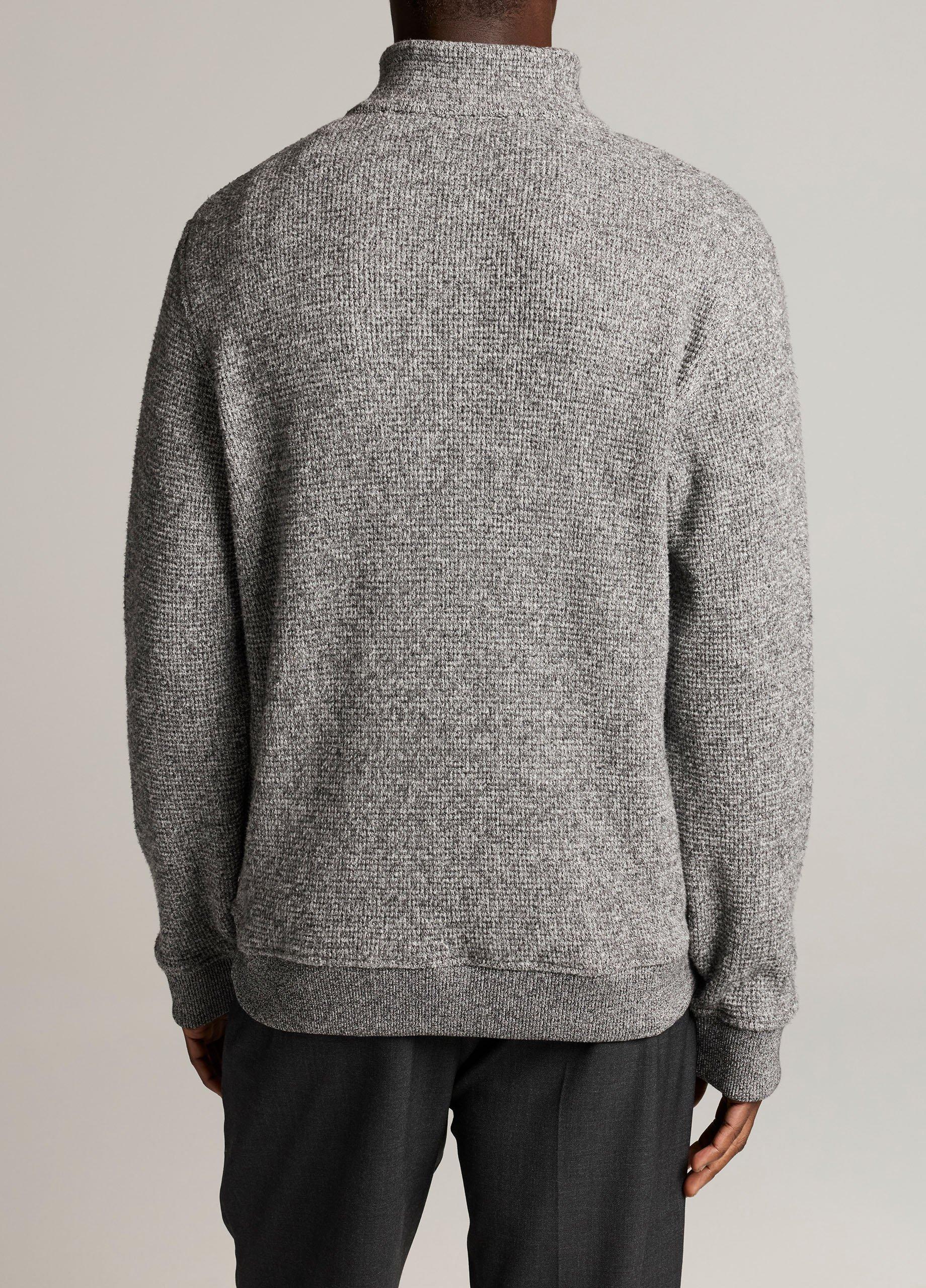 Brushed Cotton-Blend Waffle Quarter-Zip Pullover image number 2
