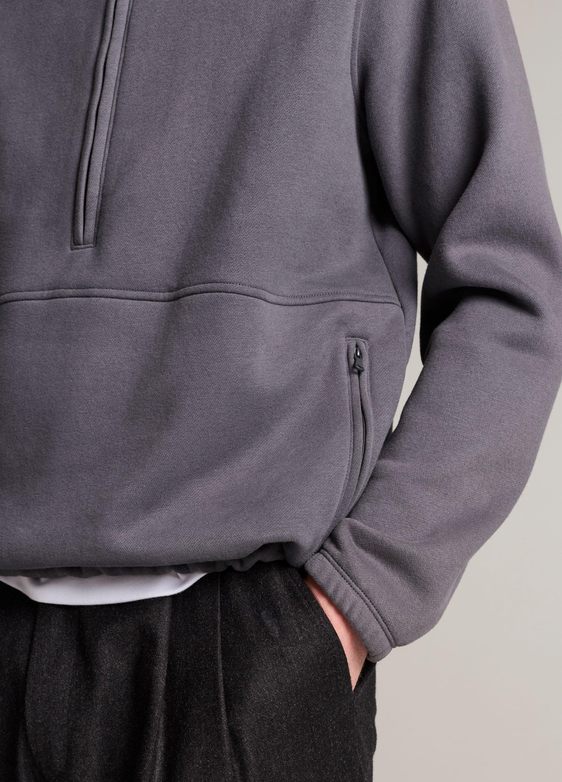 Peached-Face Cotton-Blend Half-Zip Pullover image number 1
