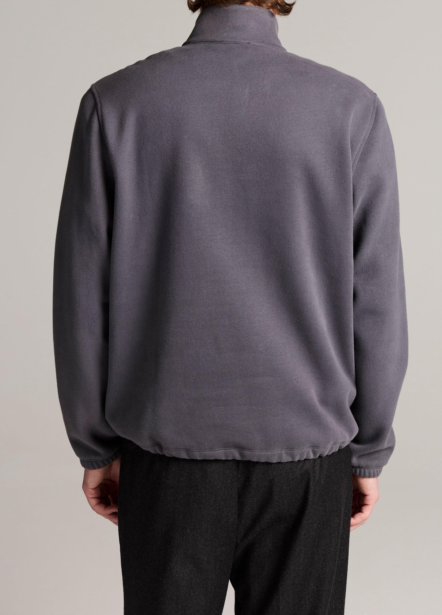 Peached-Face Cotton-Blend Half-Zip Pullover image number 2