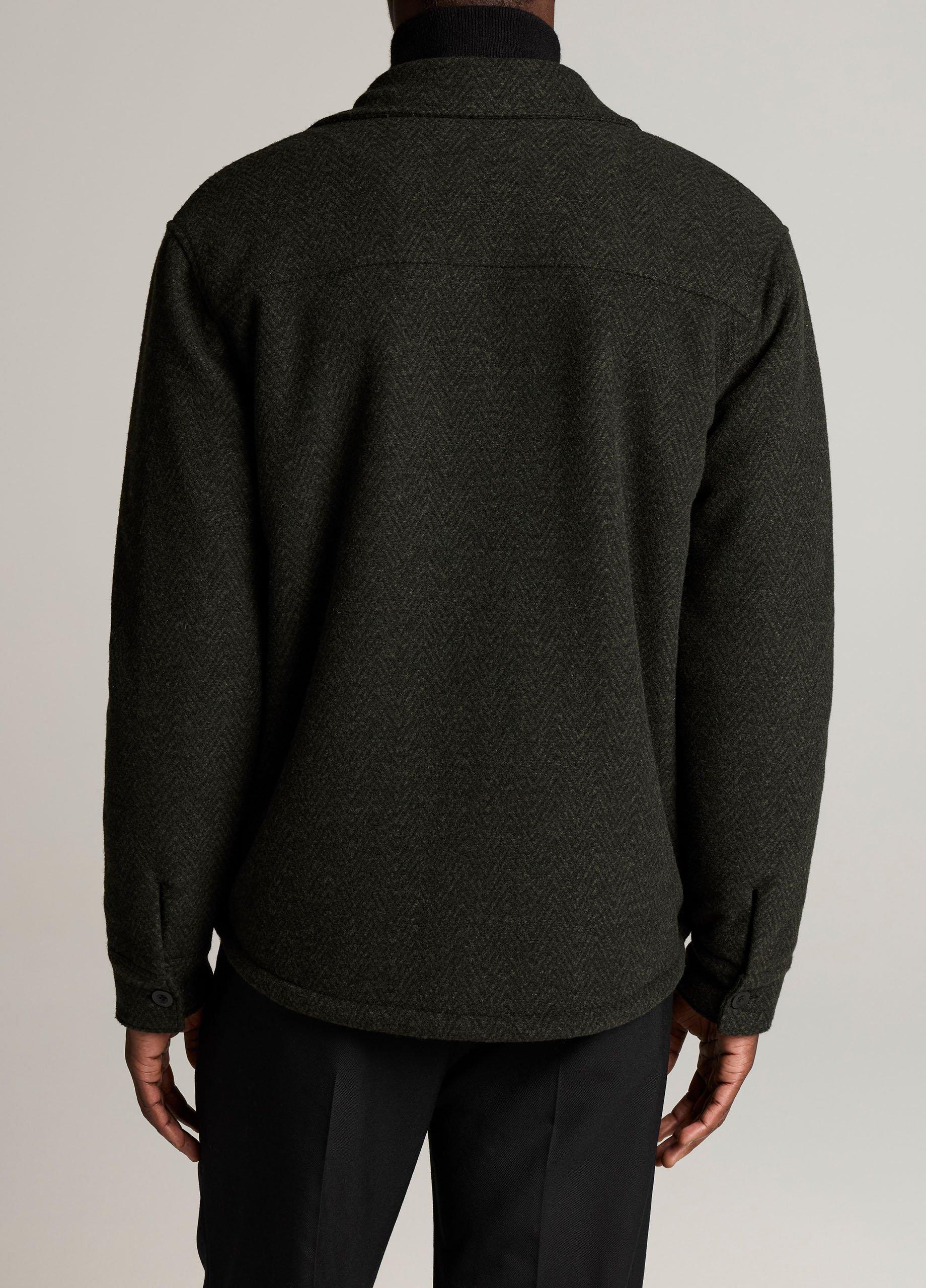 Herringbone Sherpa-Lined Shirt Jacket image number 2