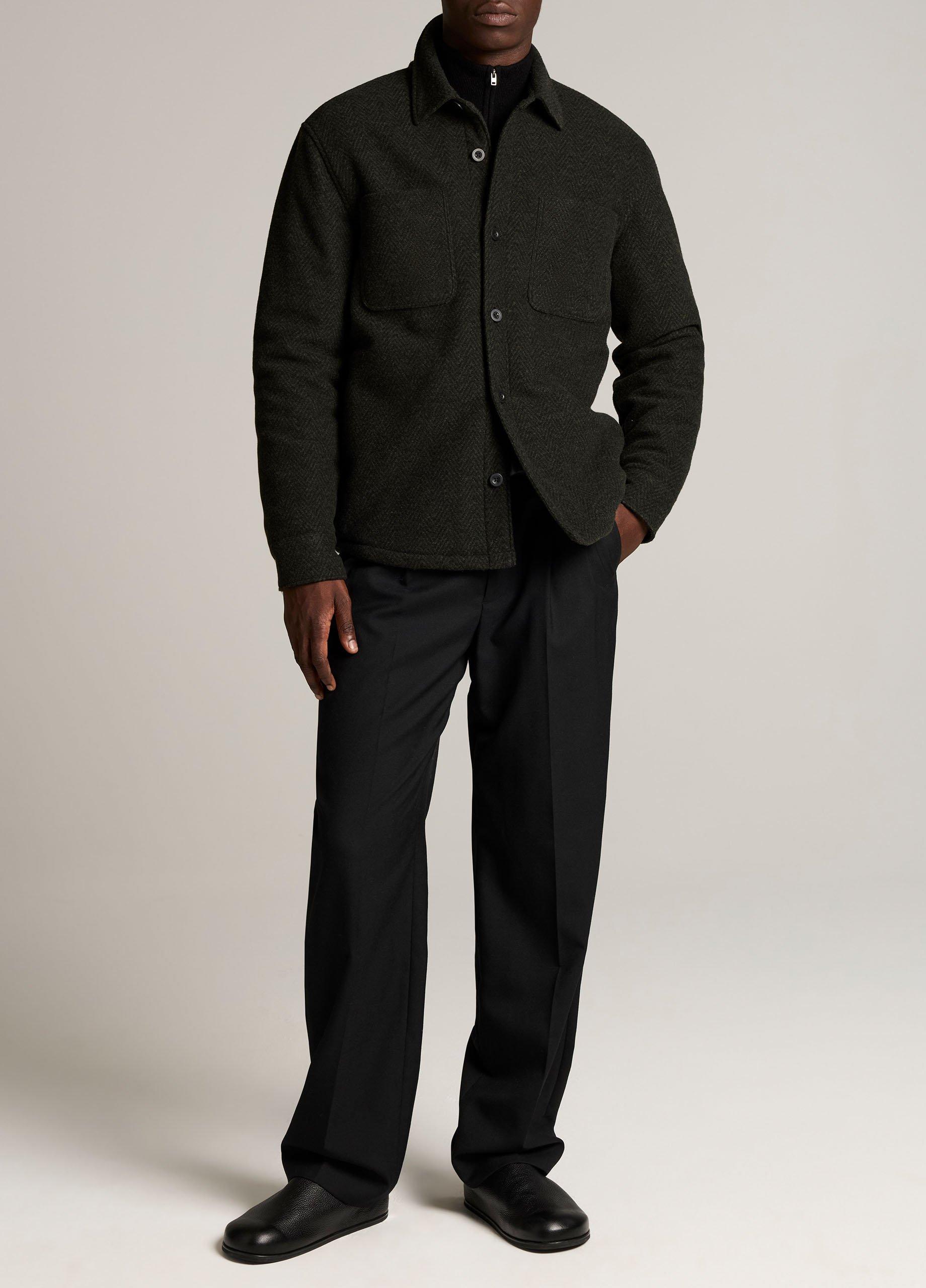 Herringbone Sherpa-Lined Shirt Jacket image number 3