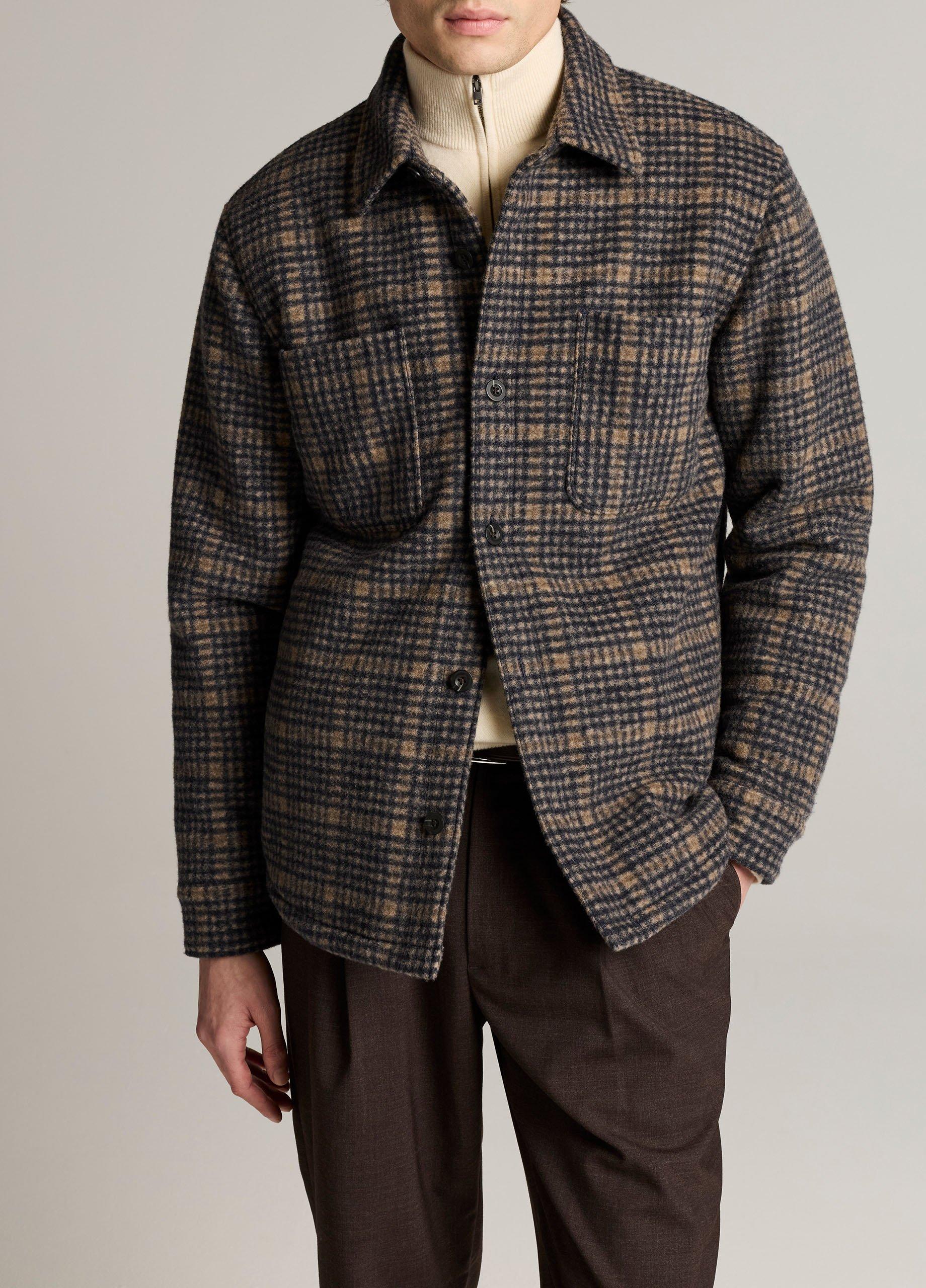 Sherpa-Lined Plaid Flannel Shirt Jacket image number 0