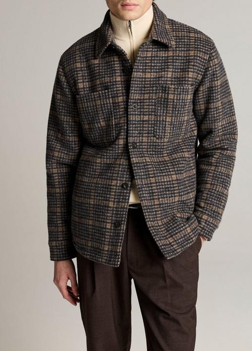 Sherpa-Lined Plaid Flannel Shirt Jacket