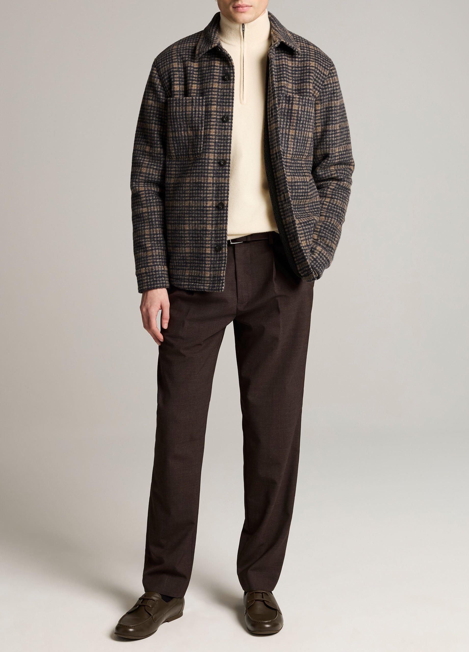 Sherpa-Lined Plaid Flannel Shirt Jacket image number 3