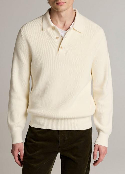 Heirloom Shaker Cotton-Cashmere Polo Sweater