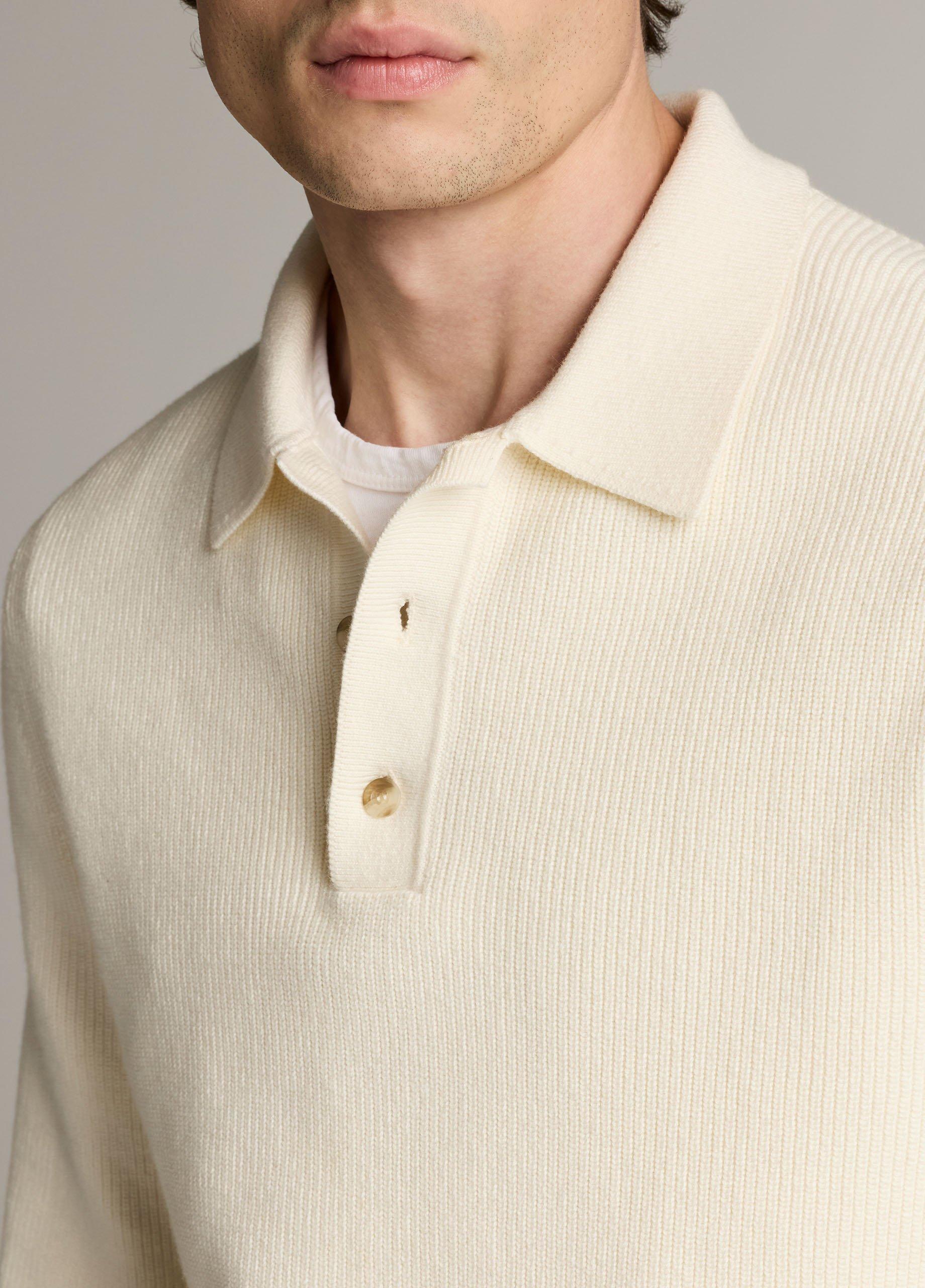 Heirloom Shaker Cotton-Cashmere Polo Sweater image number 1