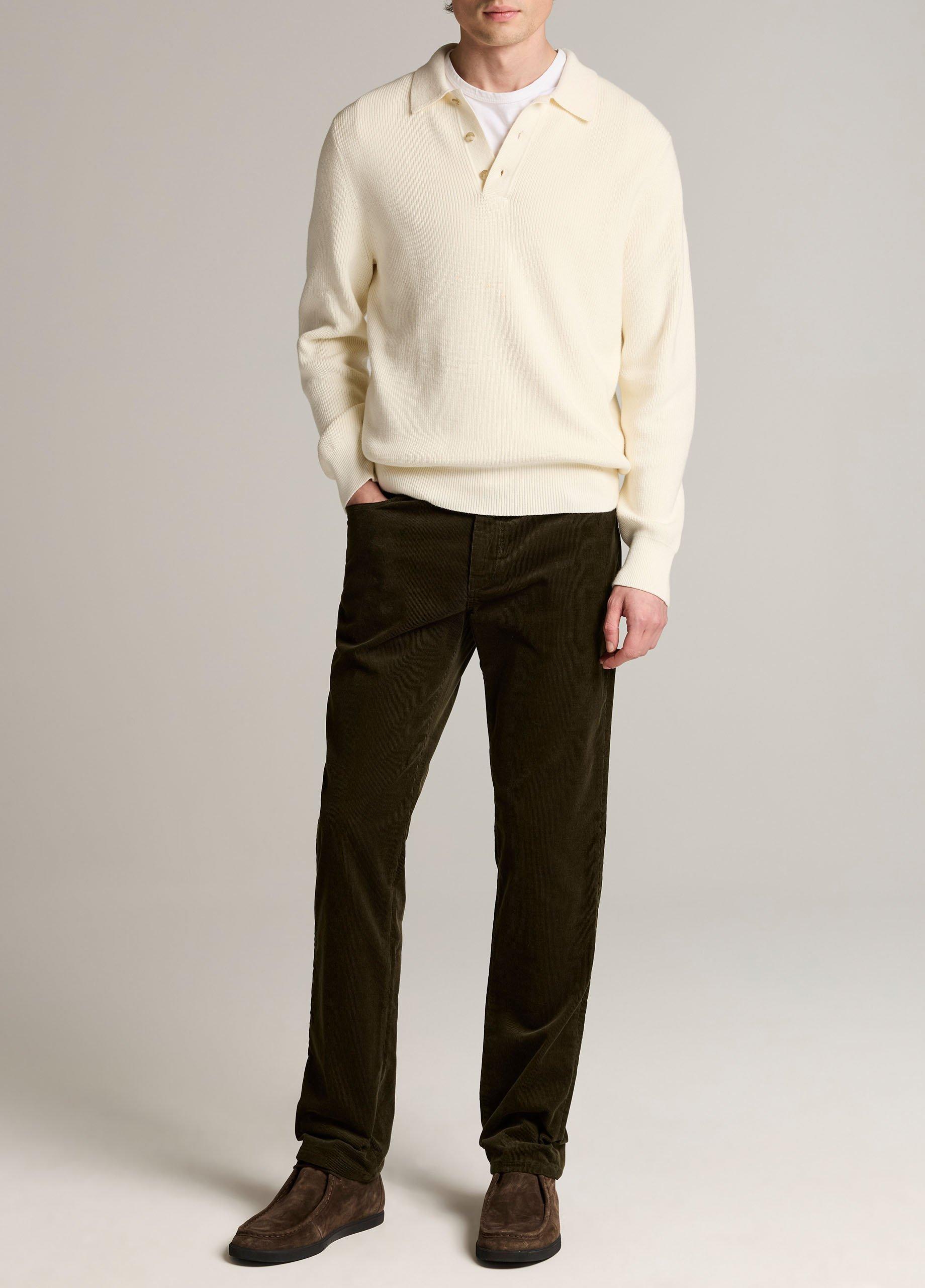 Heirloom Shaker Cotton-Cashmere Polo Sweater image number 3