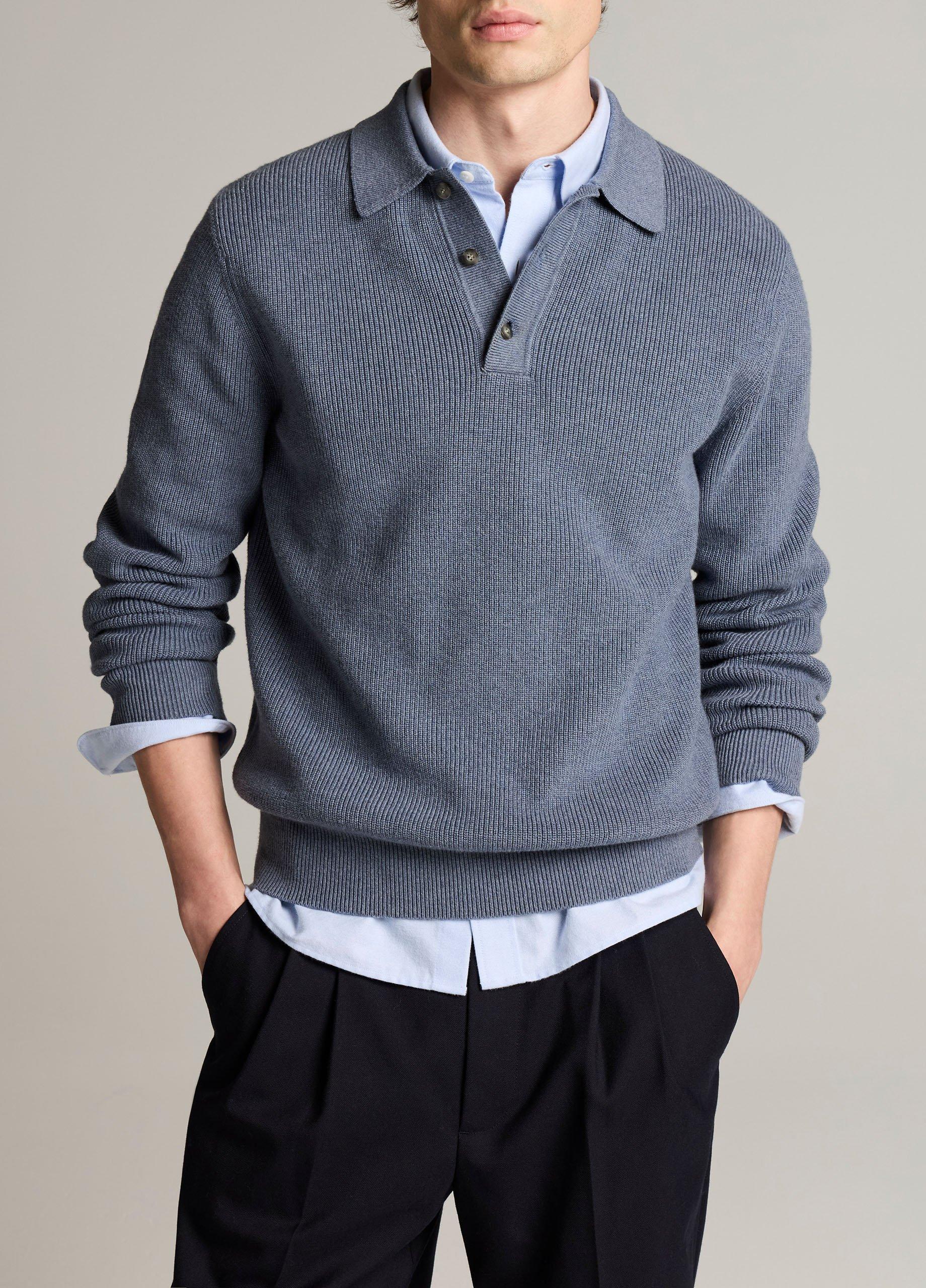 Heirloom Shaker Cotton-Cashmere Polo Sweater image number 0