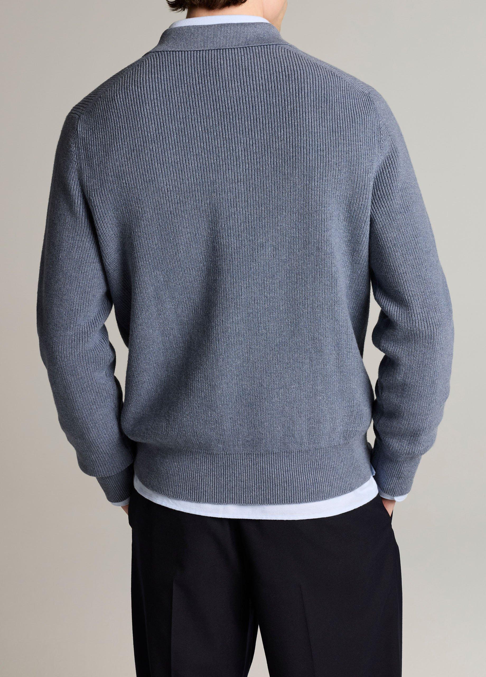 Heirloom Shaker Cotton-Cashmere Polo Sweater image number 2