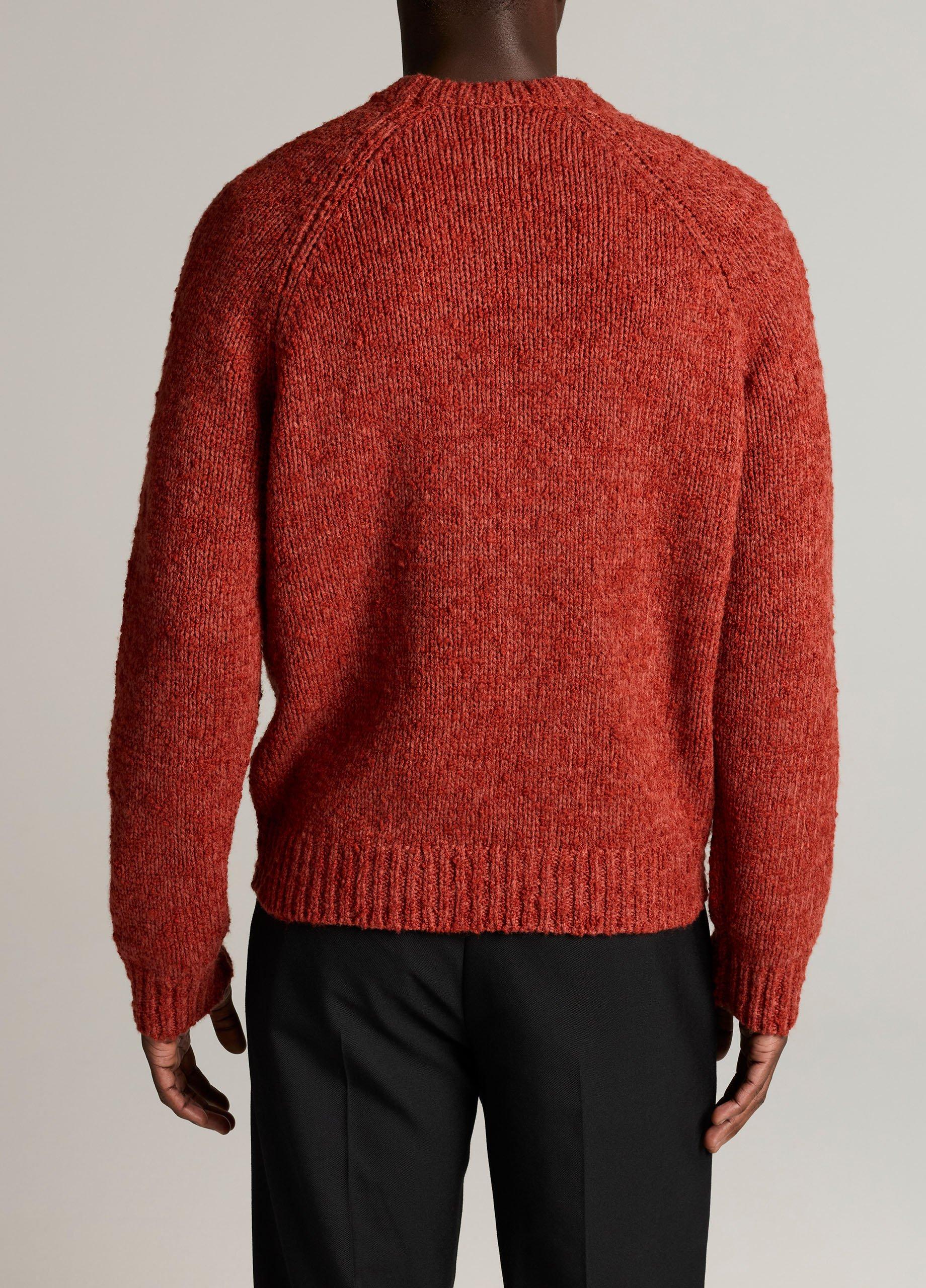 Italian Merino Wool-Blend Boucl&eacute; Raglan-Sleeve Sweater image number 2