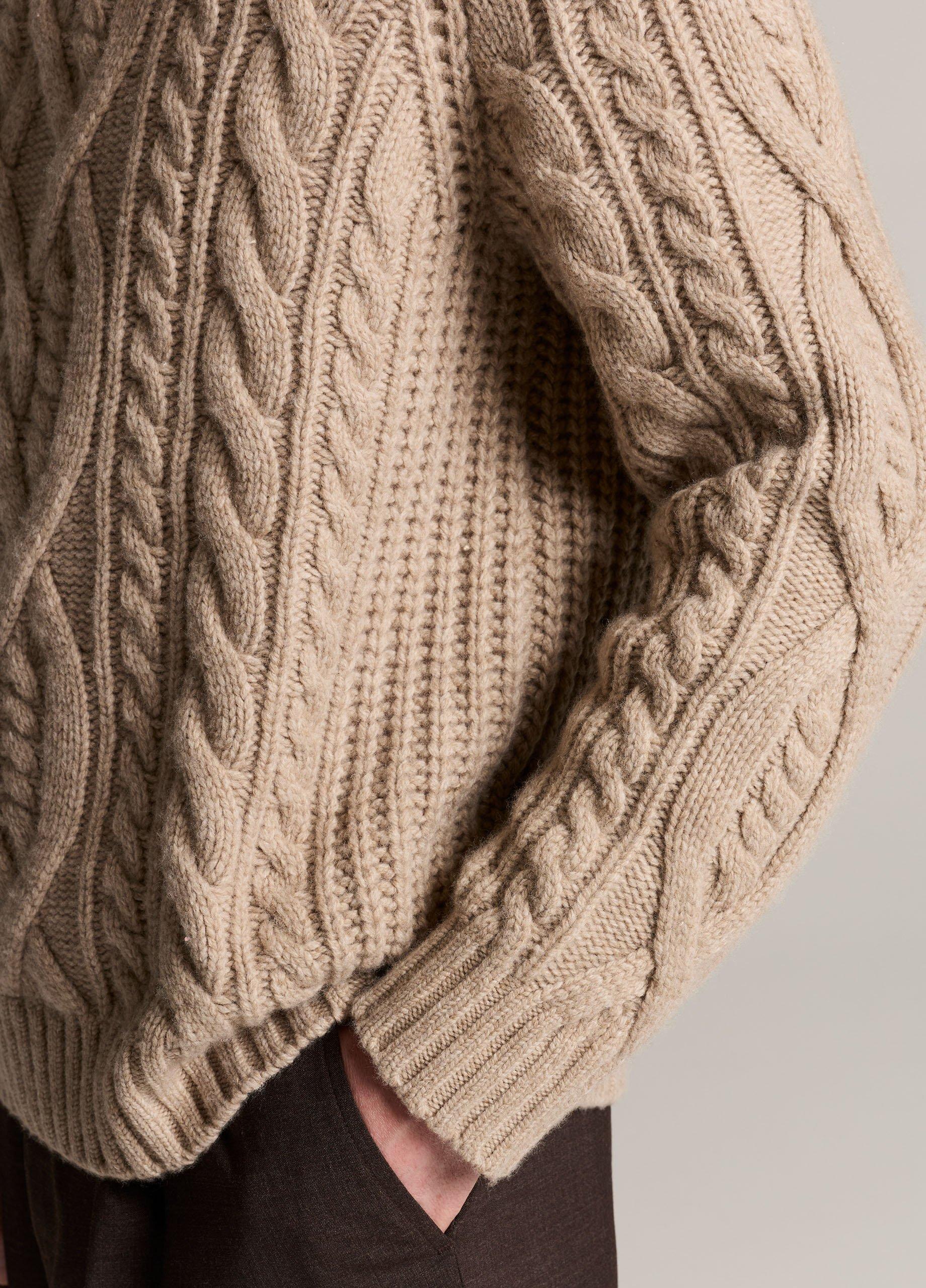Mega Cable Extrafine Merino Wool-Blend Sweater image number 1