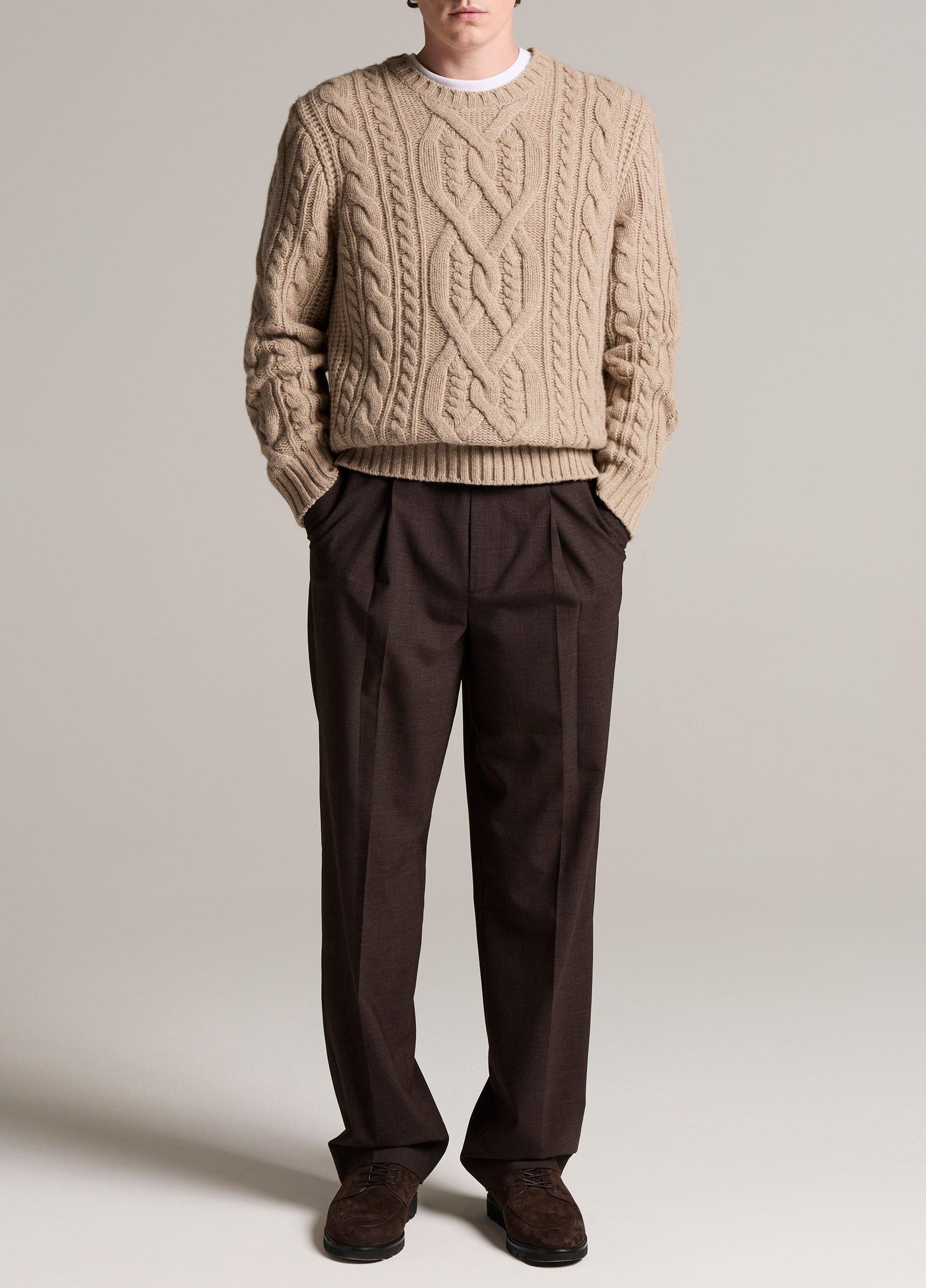 Mega Cable Extrafine Merino Wool-Blend Sweater image number 3