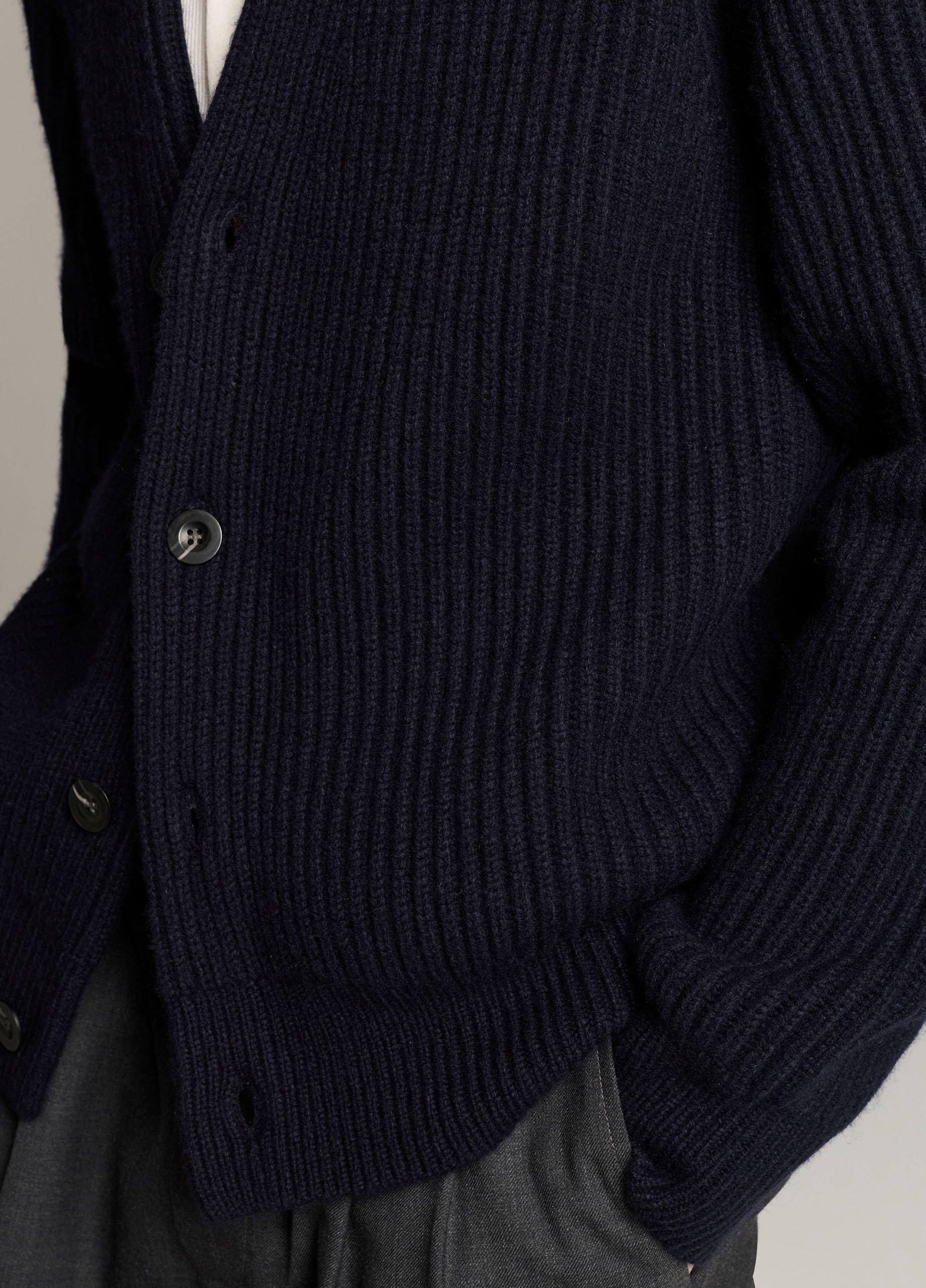 Ribbed Merino Wool-Blend Cardigan image number 1