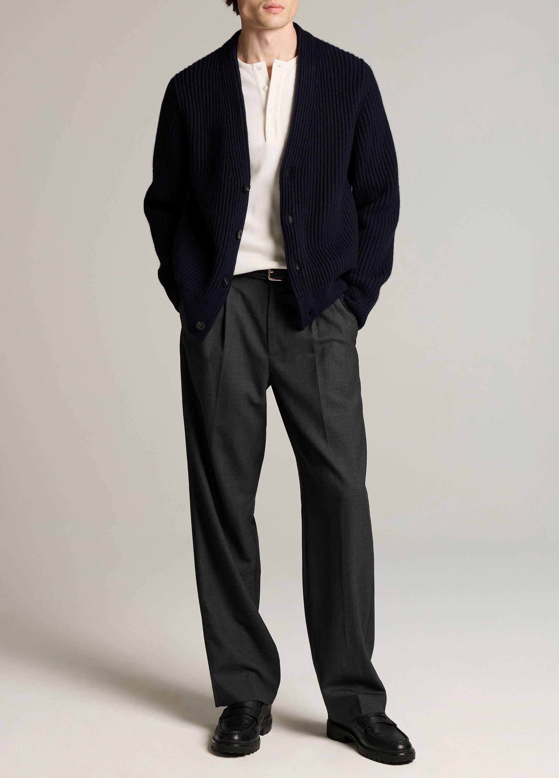 Ribbed Merino Wool-Blend Cardigan image number 3