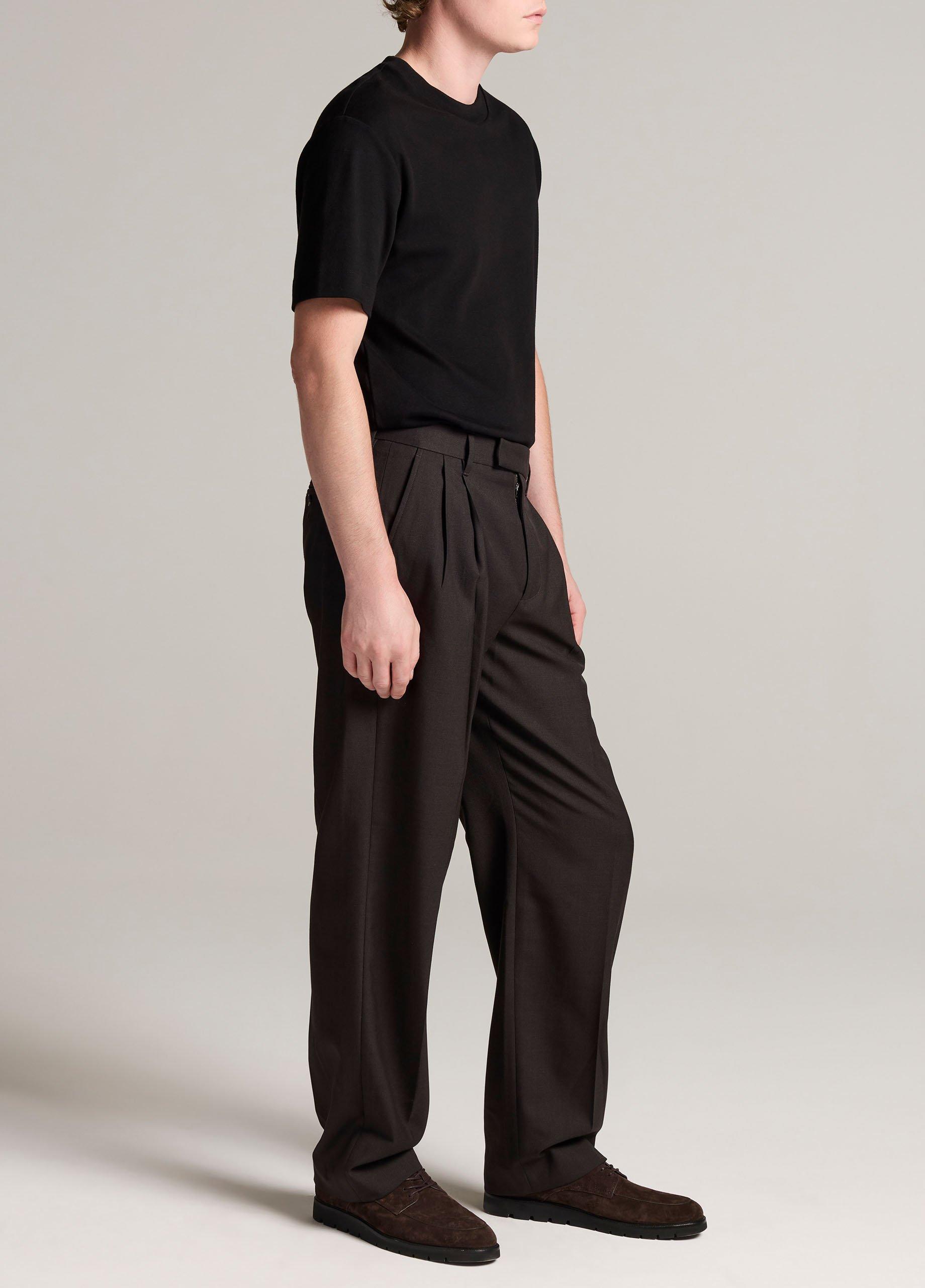 Louie Relaxed Twill Double-Pleated Trouser image number 1