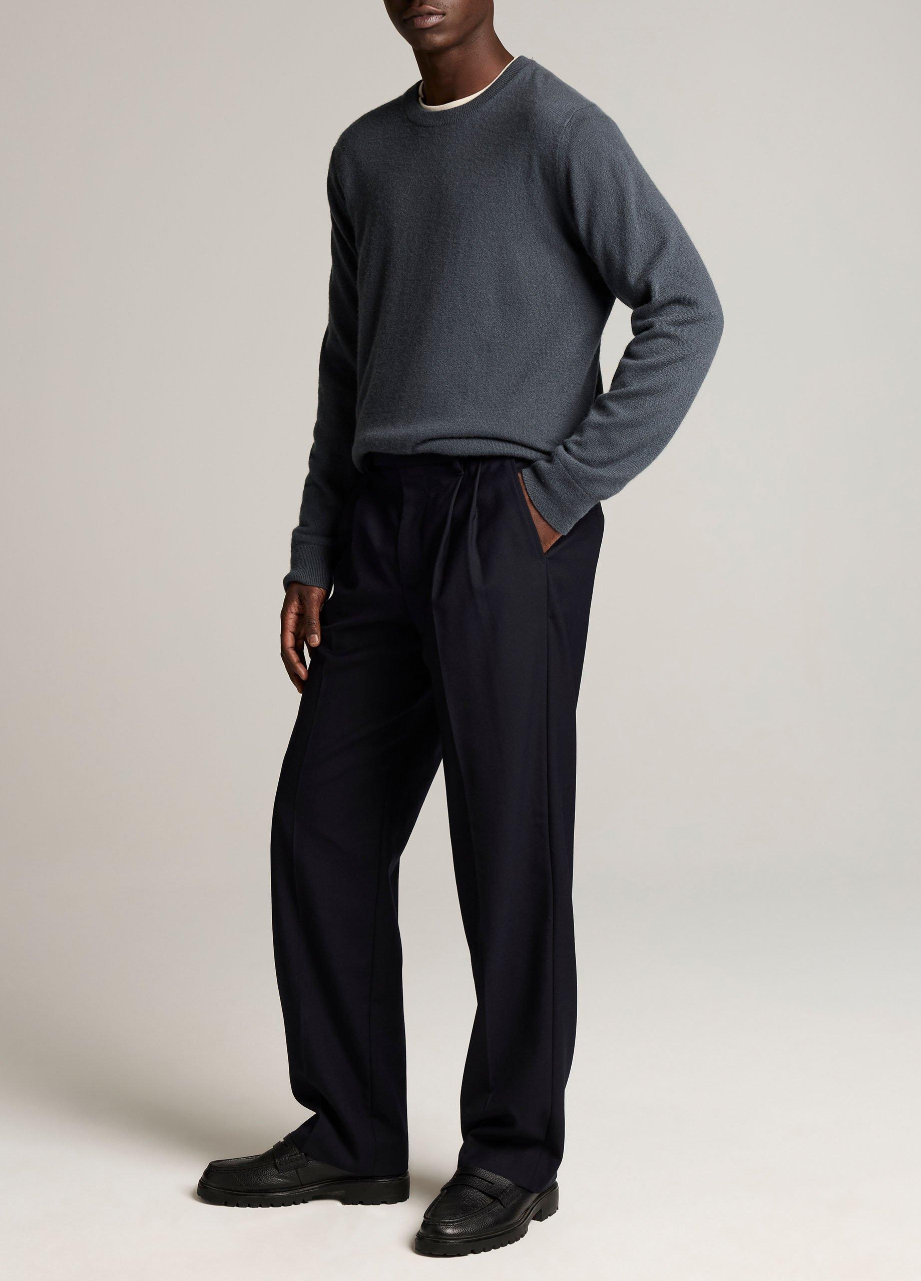 Louie Relaxed Twill Double-Pleated Trouser image number 1