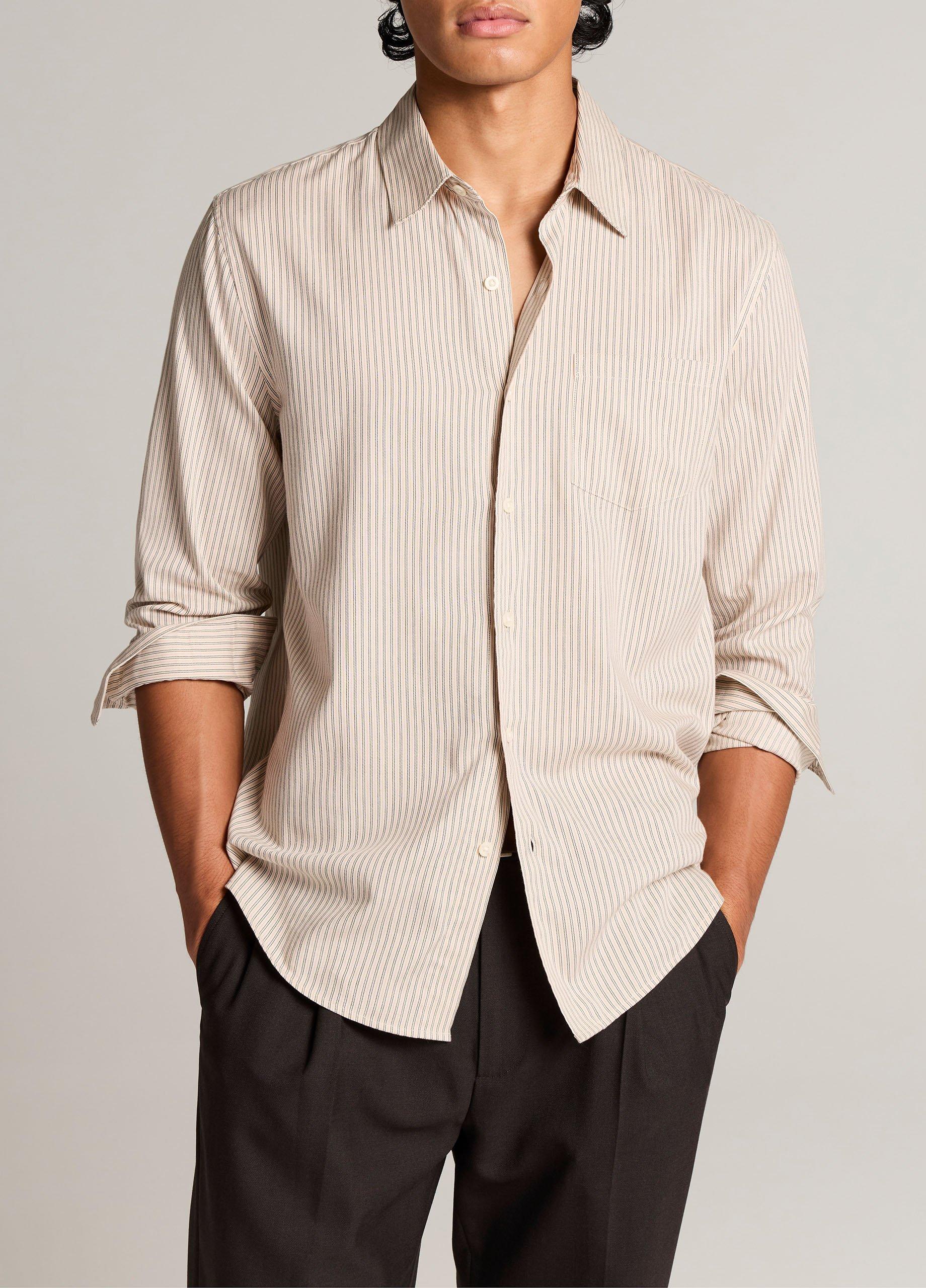 Canyon Stripe Cotton-Blend Button-Front Shirt image number 0