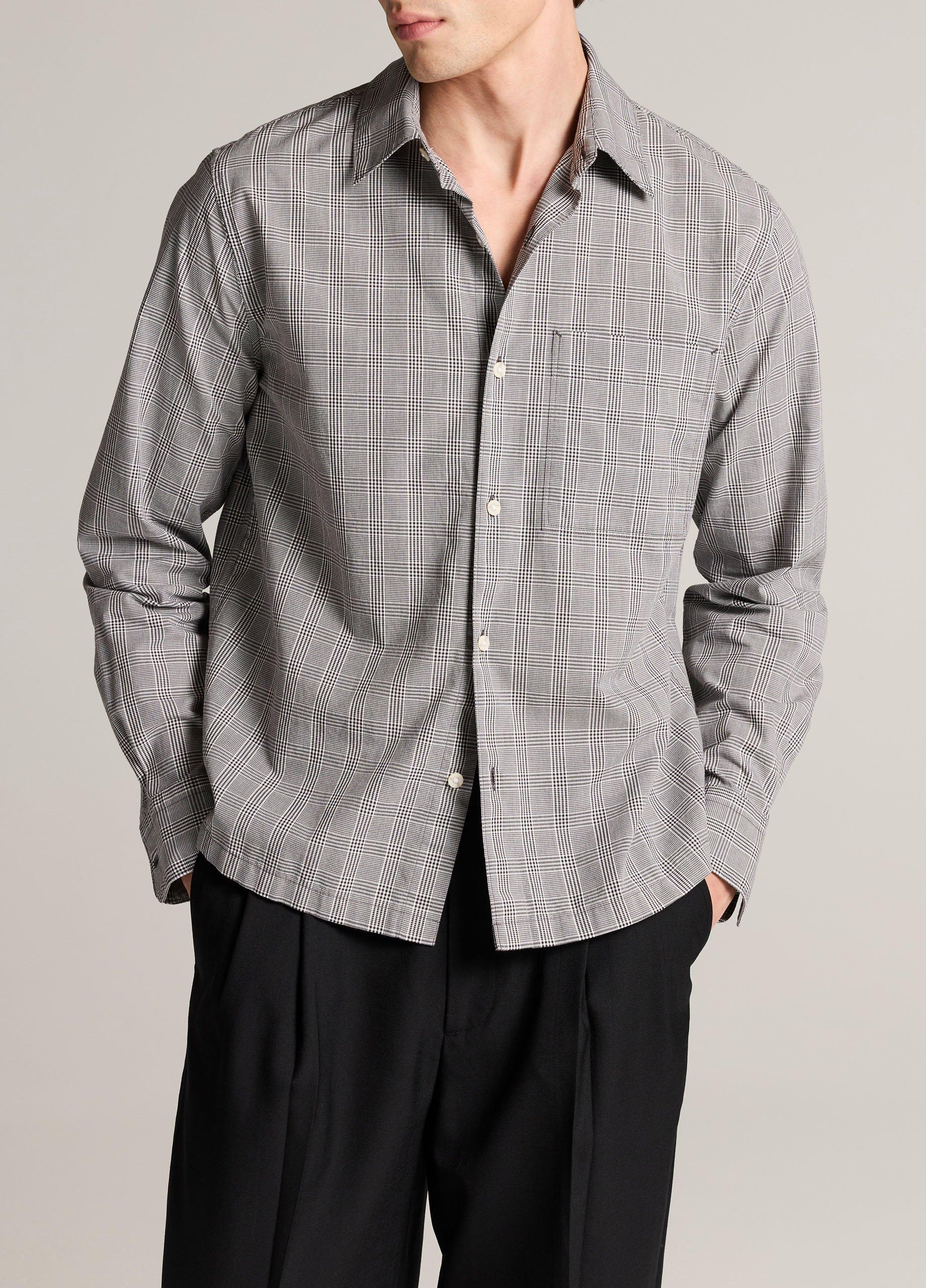 Mantella Plaid Cotton Button-Front Shirt in Long Sleeve | Vince