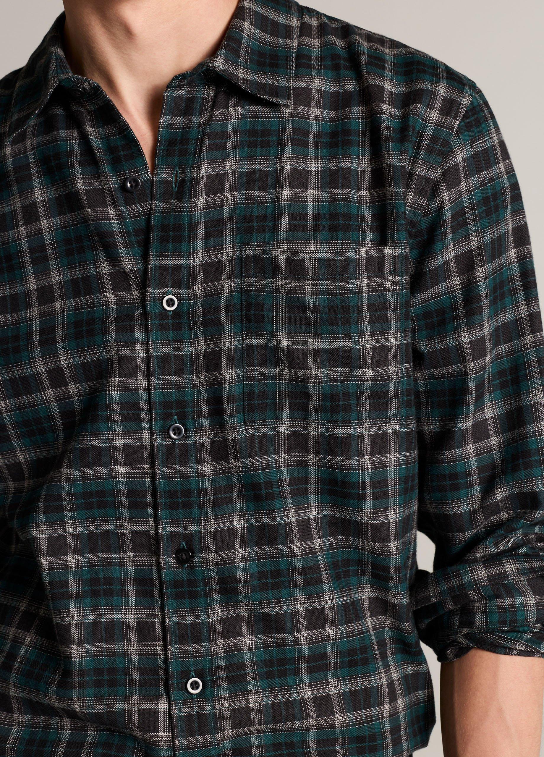 Strecker Plaid Cotton Button-Front Shirt in Long Sleeve | Vince