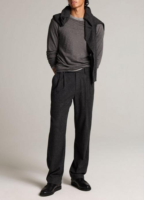Louie Relaxed Aiken Plaid Wool-Blend Double-Pleated Trouser
