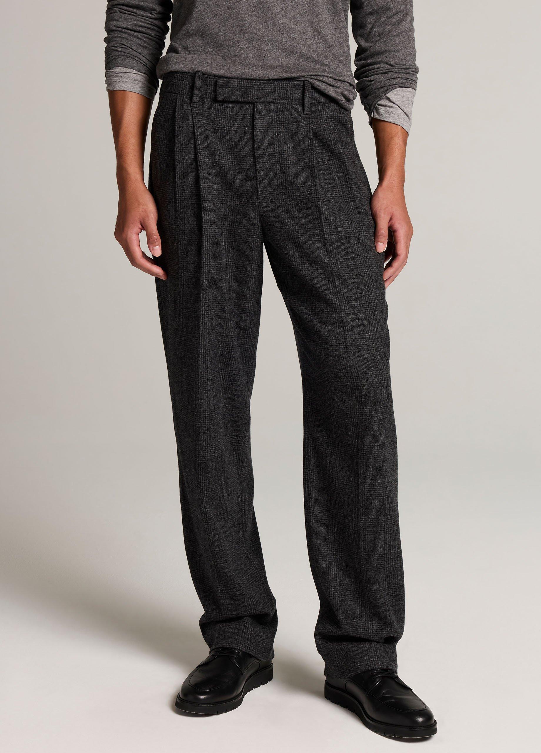 Louie Relaxed Aiken Plaid Wool-Blend Double-Pleated Trouser image number 3